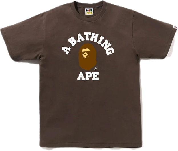 BAPE College Tee Brown Sz 2XL
