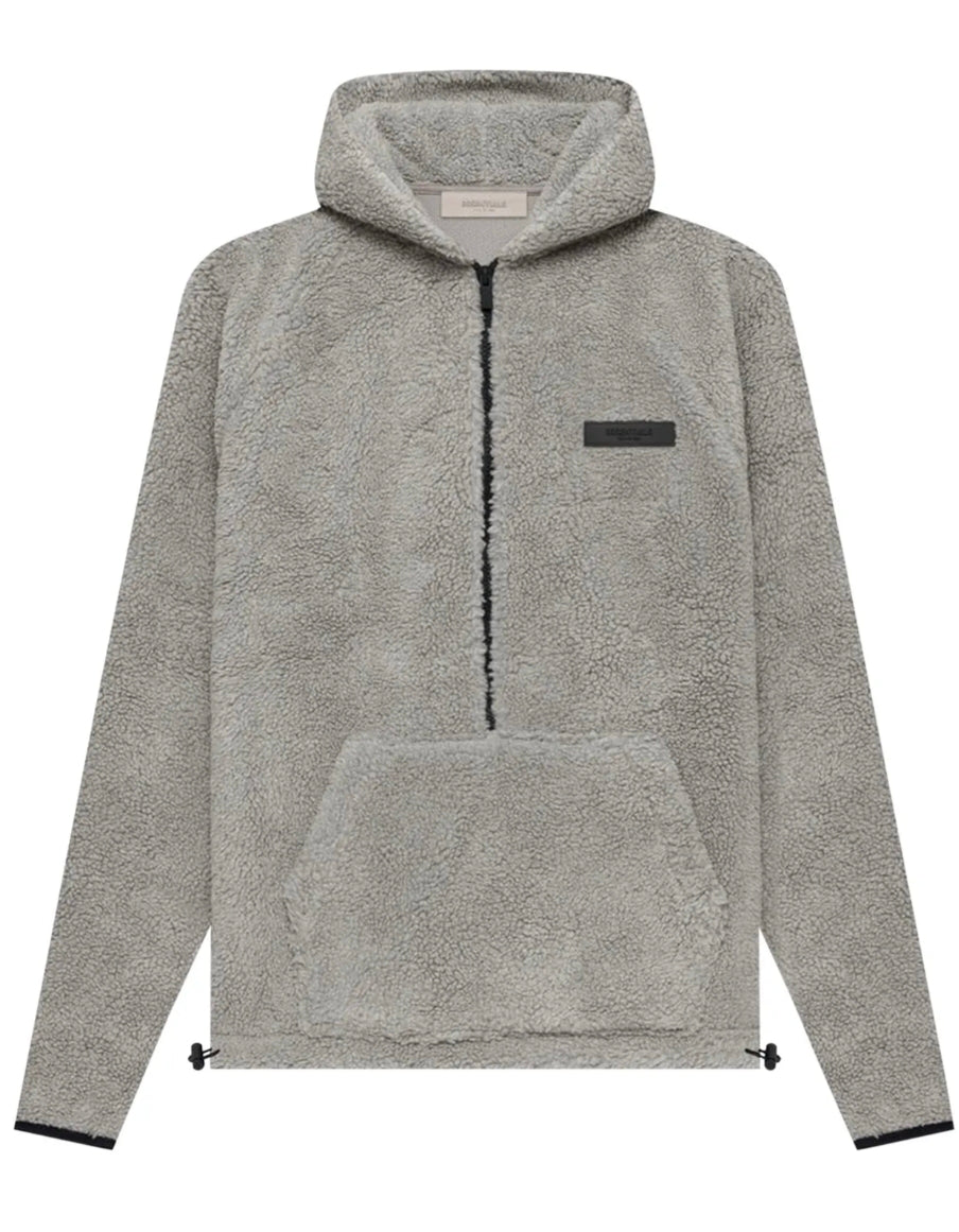 Fear of God Essentials Polar Fleece Half Zip Hoodie Dark Oatmeal