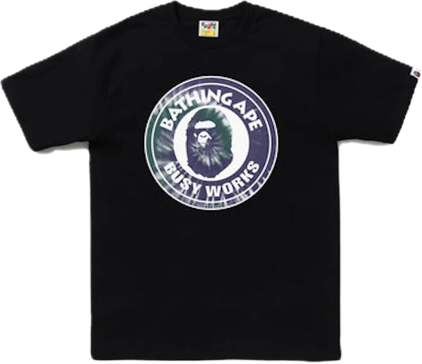 Bape Tie Dye Busy Works Black Purple Sz 2XL
