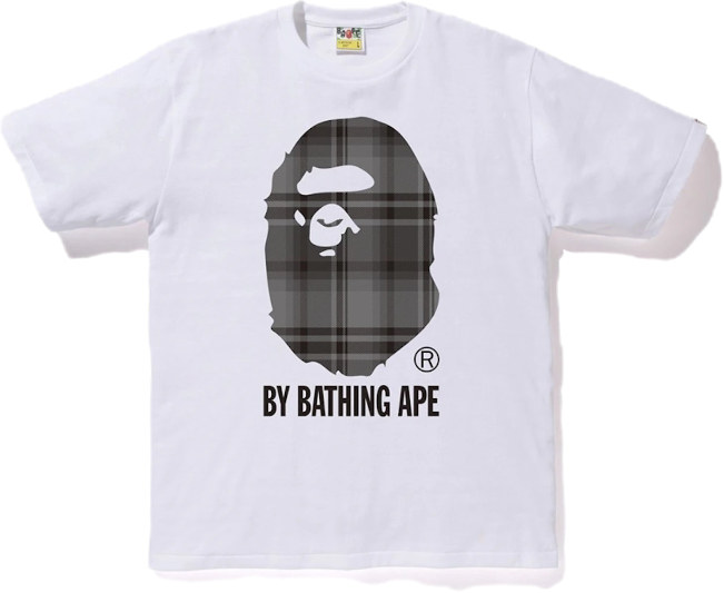 BAPE Check By Bathing Ape Tee White Black Sz S