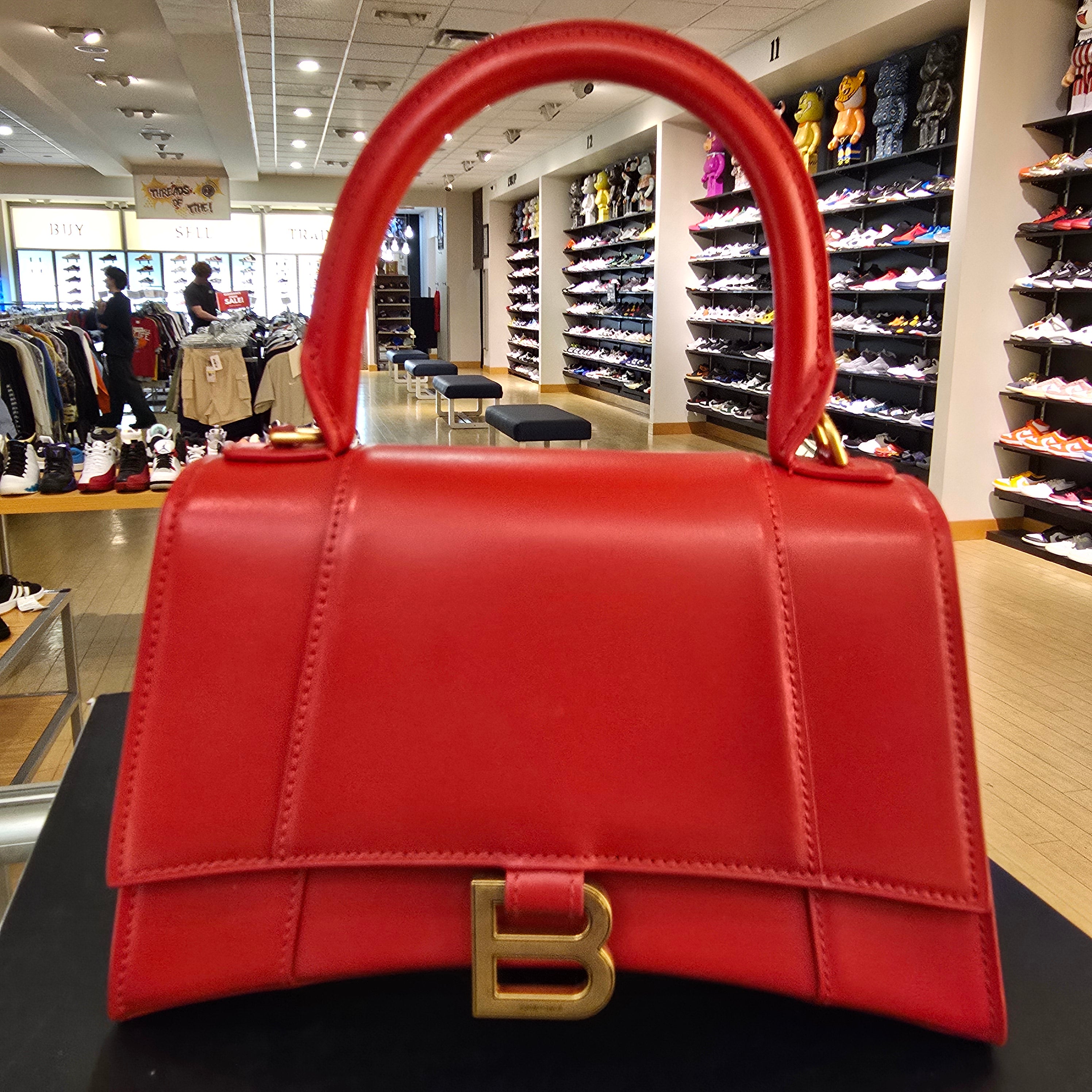 Balenciaga Hourglass Small Top Handle Bag Red