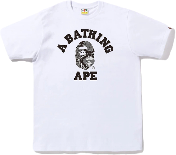 BAPE Snake College Tee White Grey Sz 2XL