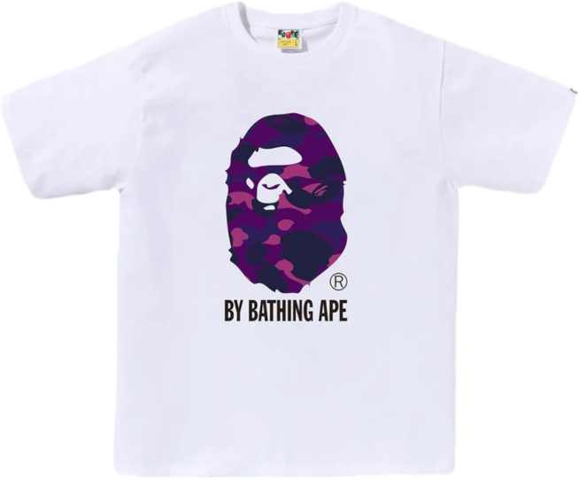 BAPE Color Camo By A Bathing Ape Tee White Purple Sz S