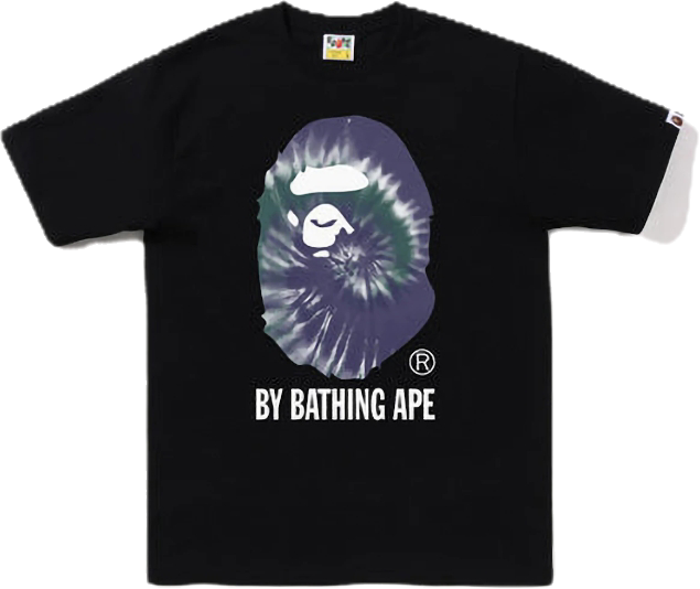 BAPE Tie Dye By Bathing Ape Tee Black Purple Sz 2XL