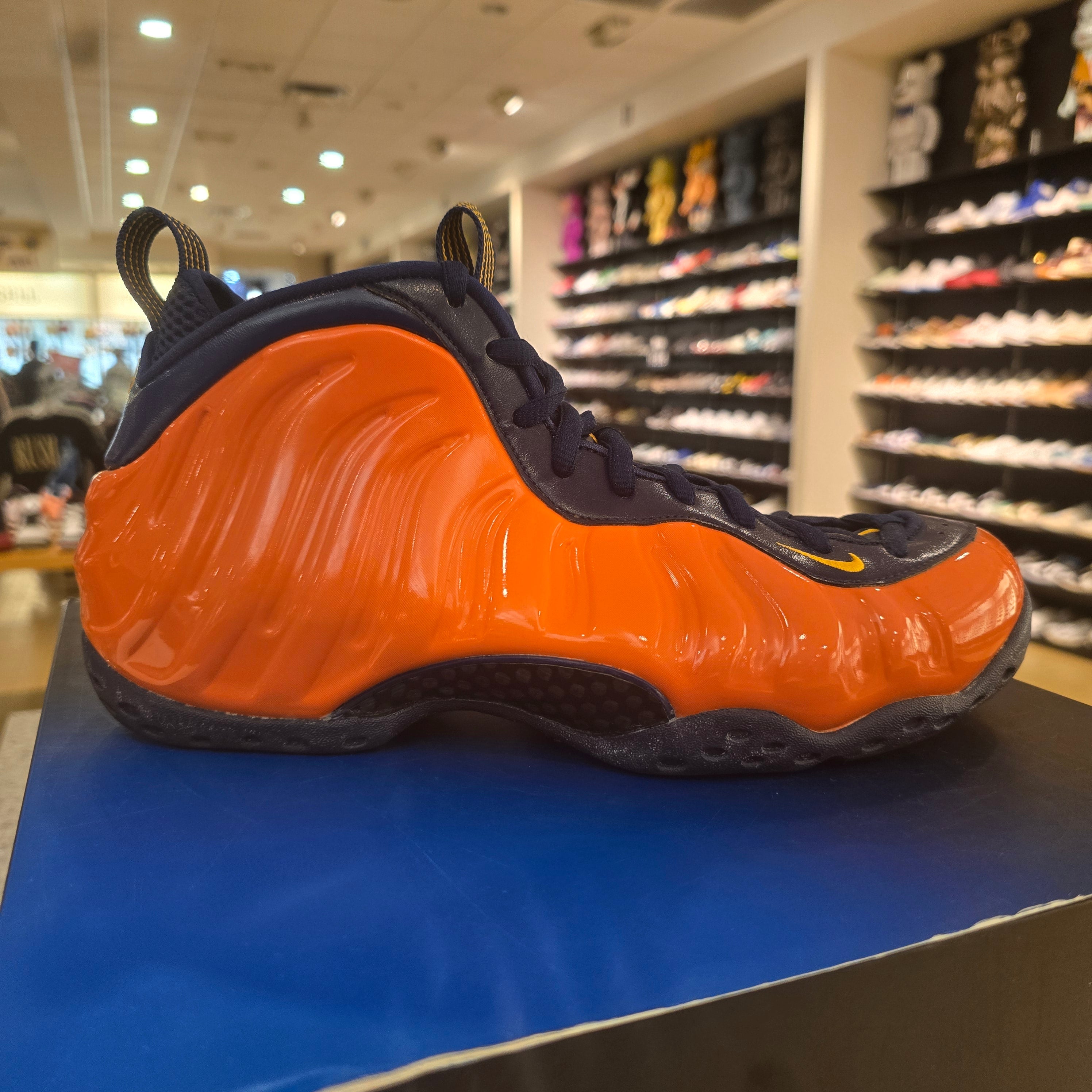 Nike Air Foamposite One Blue Void Rugged Orange SZ 9 USED NO BOX