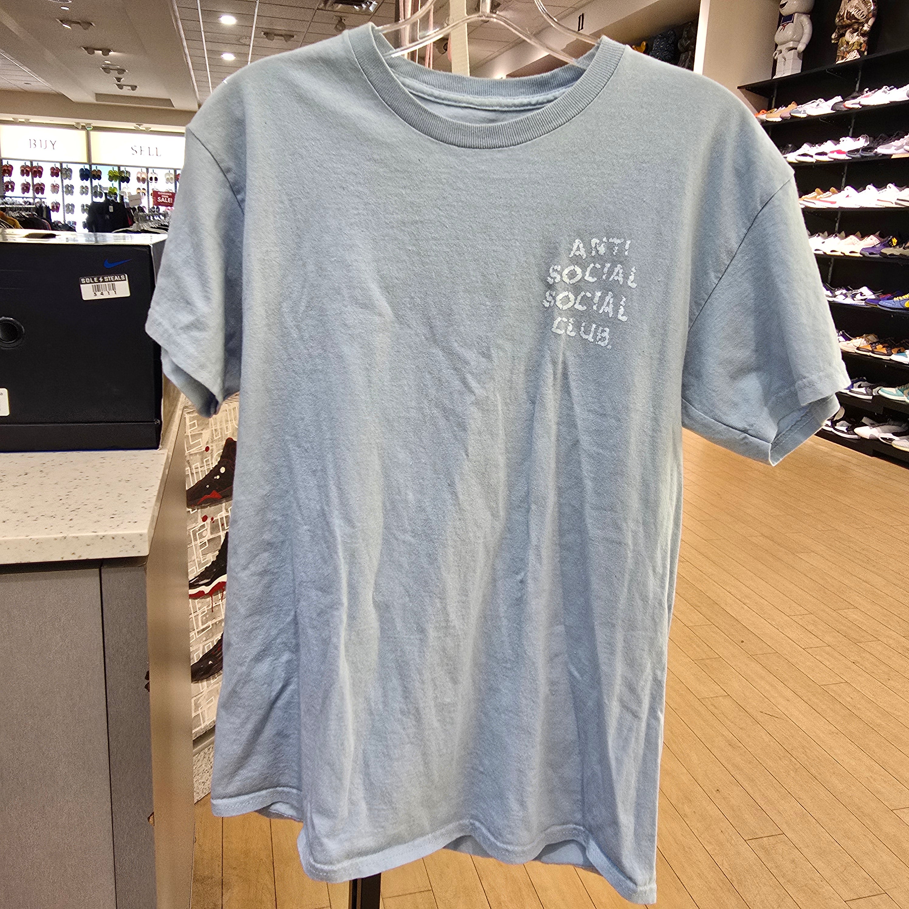 Anti Social Social Club Partly Cloudy T-Shirt Blue SZ MEDIUM USED