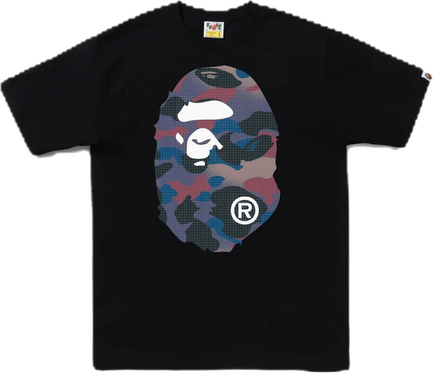 BAPE Grid Camo Big Ape Head Black Purple Sz 2XL