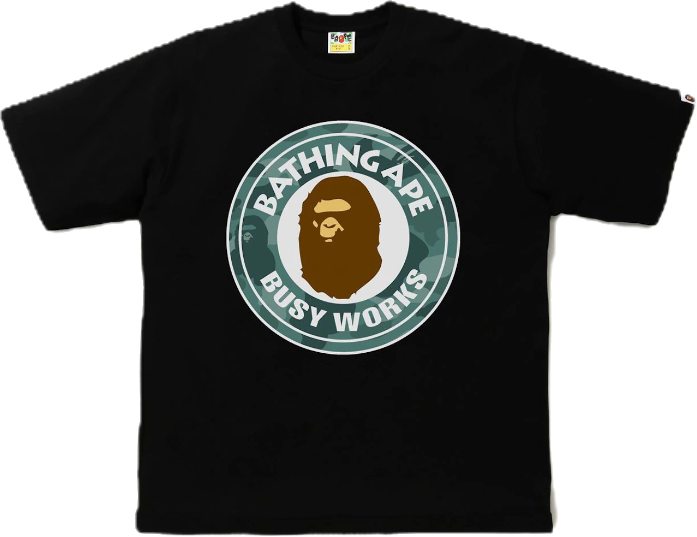 Bape ColorCamo Busy Works Relaxed Fit Black Green Sz XL
