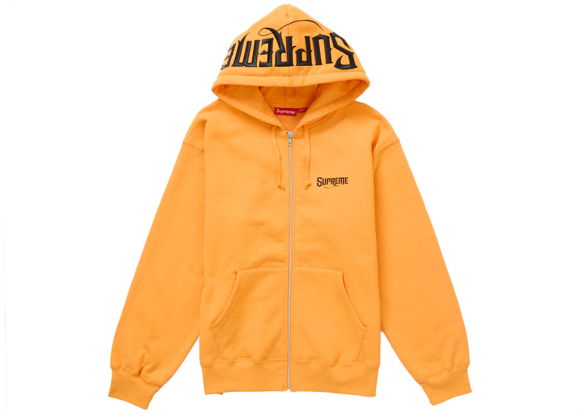Supreme Mister Cartoon Zip Up Hooded Sweatshirt Tangerine