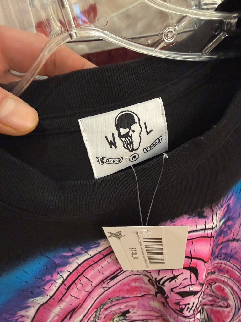 Warren Lotas x DBZ Pink Guy (Majin Buu) Tee Black Size M USED