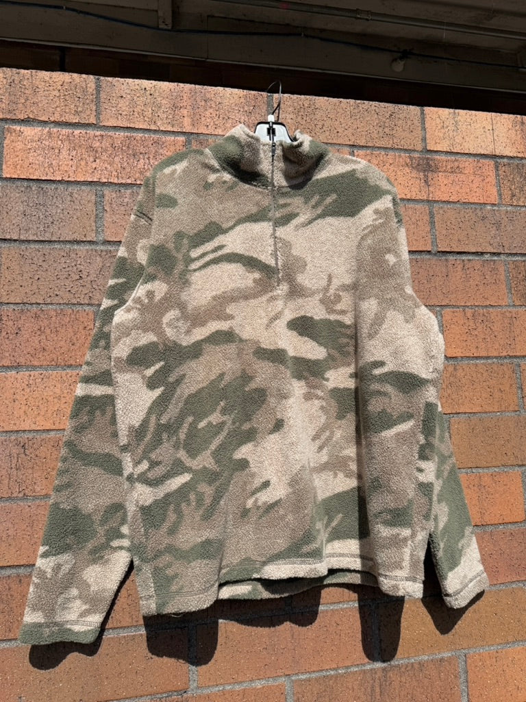 Y2K Cabelas Camo 1/4 Zip Fleece Jacket Size L