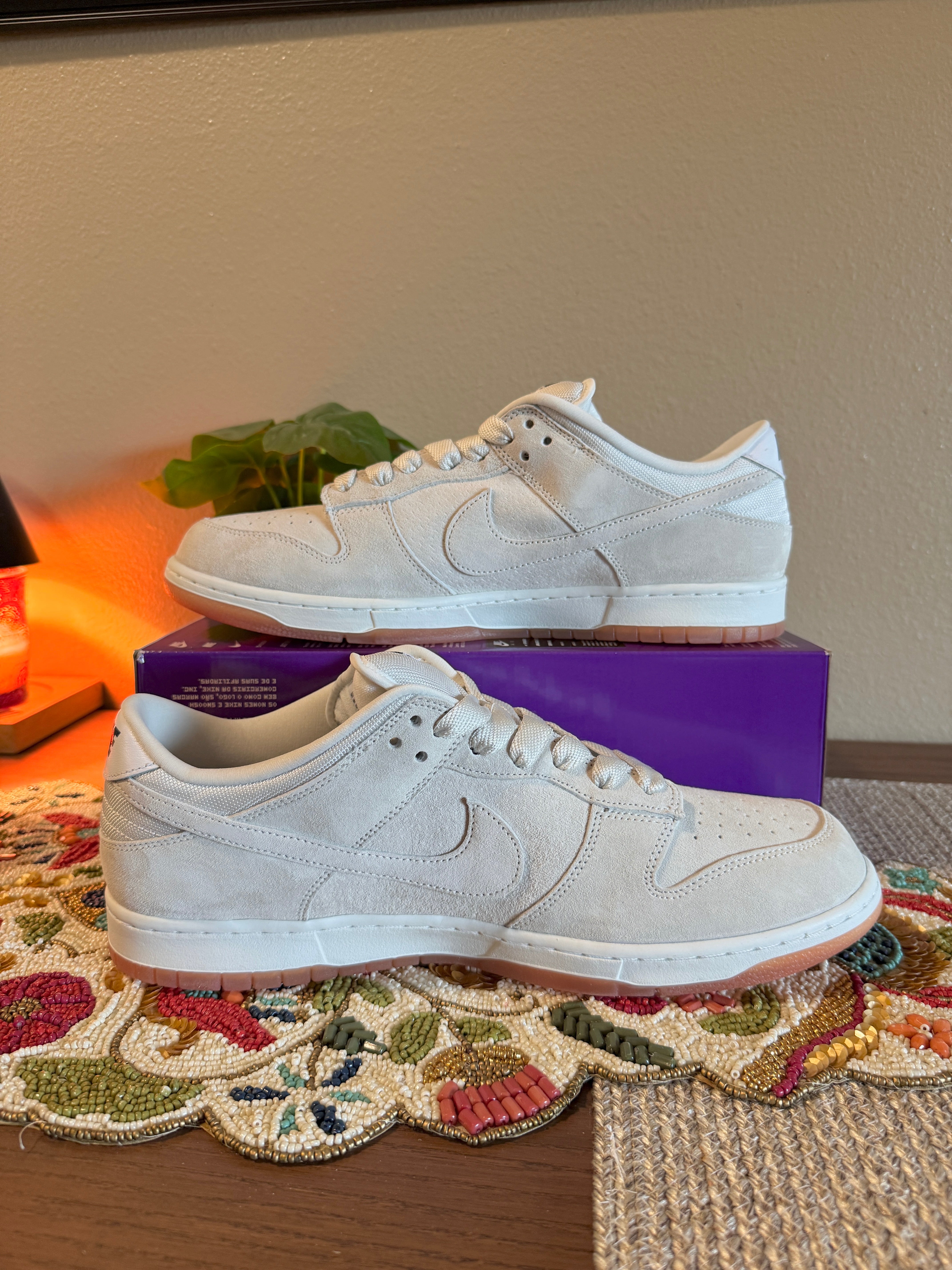 Nike SB Dunk Low Pro B Pale Ivory Size 15 MISSING LID