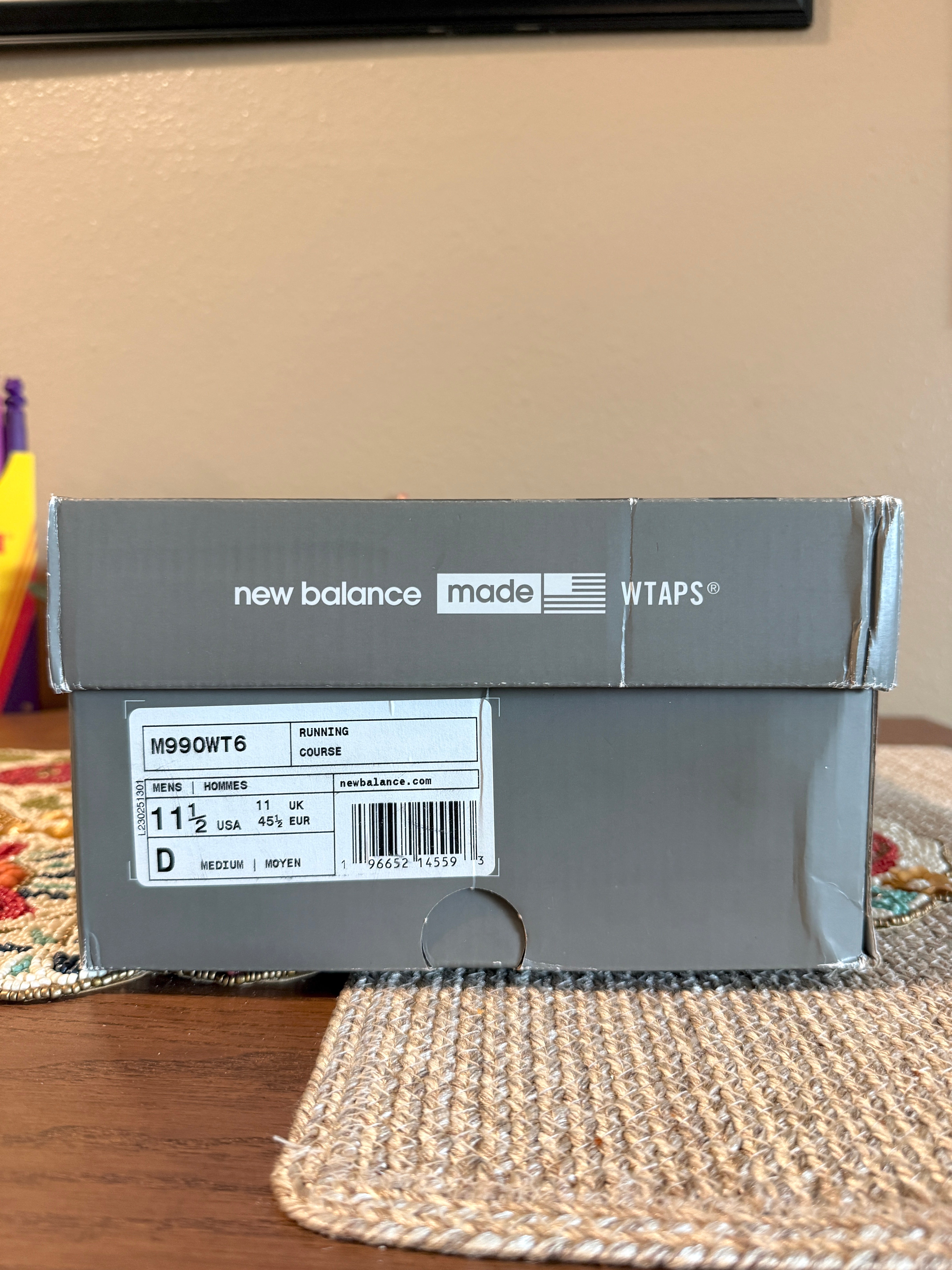 New Balance 990v6 MiUSA WTAPS Moon Mist Size 11.5 DEFECT