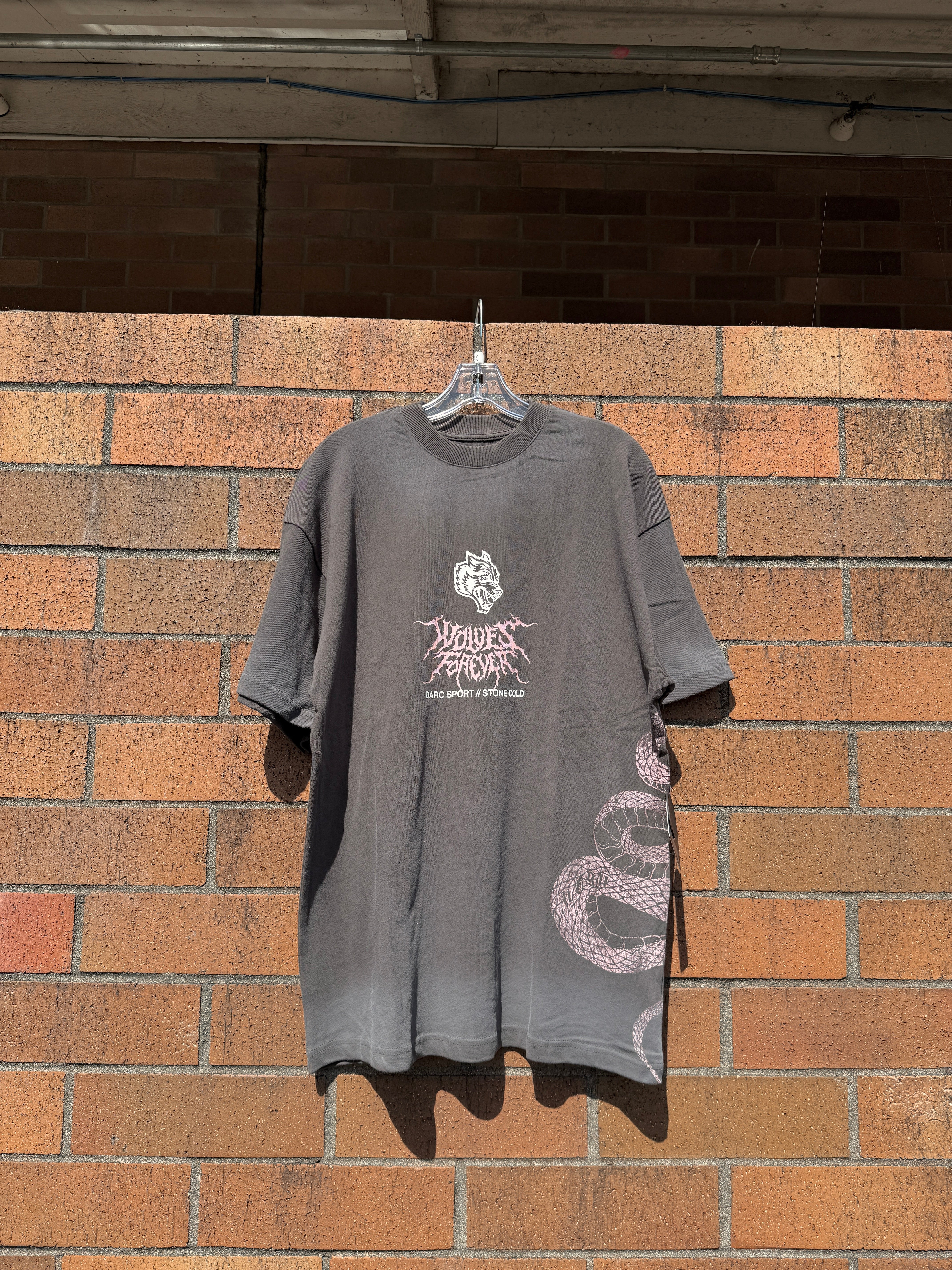 Darc Sport x WWE Stone Cold Law Oversized Tee Wolf Gray Drift Wash Size Small