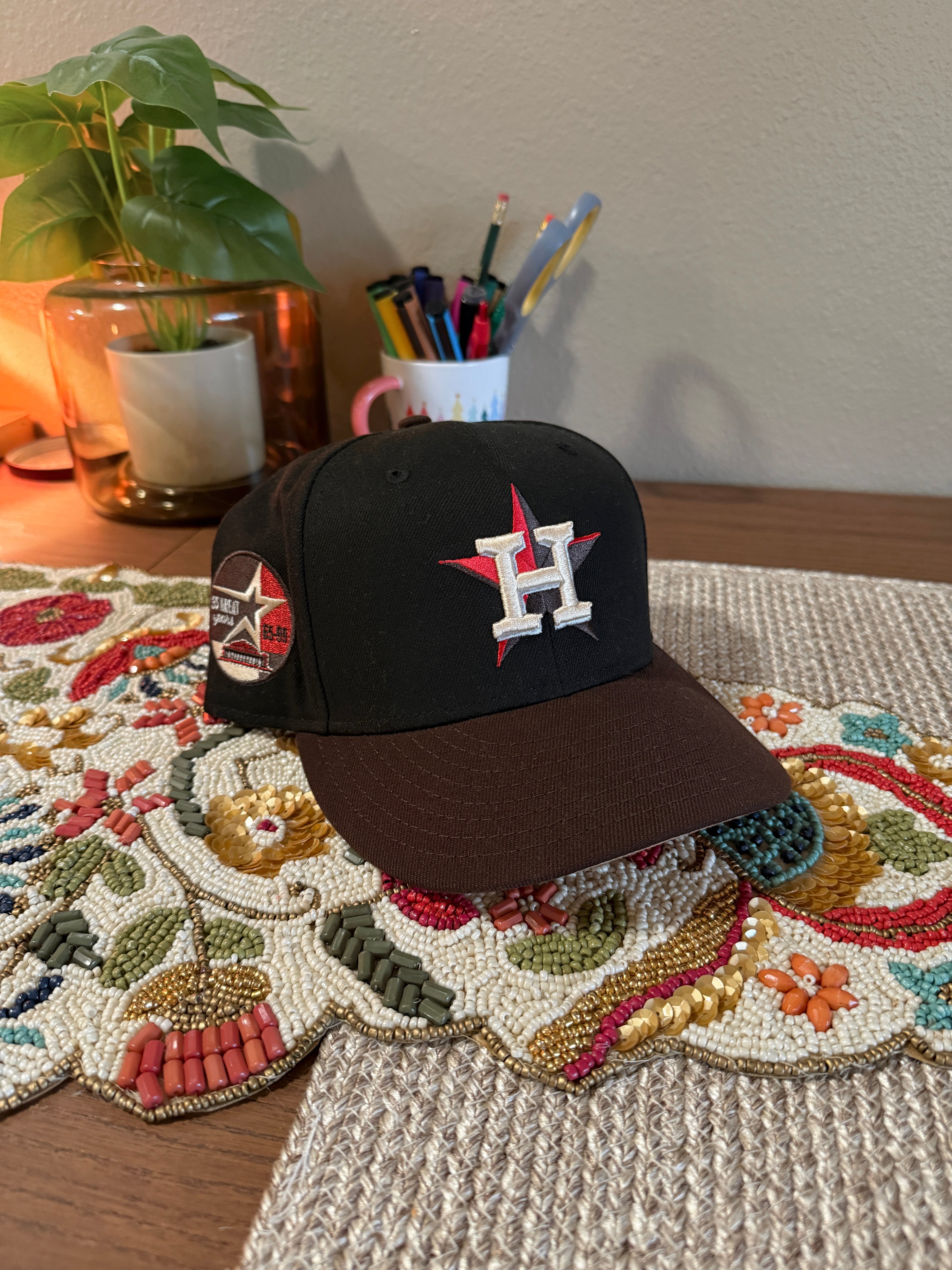 New Era x RAW Smokers Houston Astros 35 Years Fitted Hat Size 7 1/4 USED