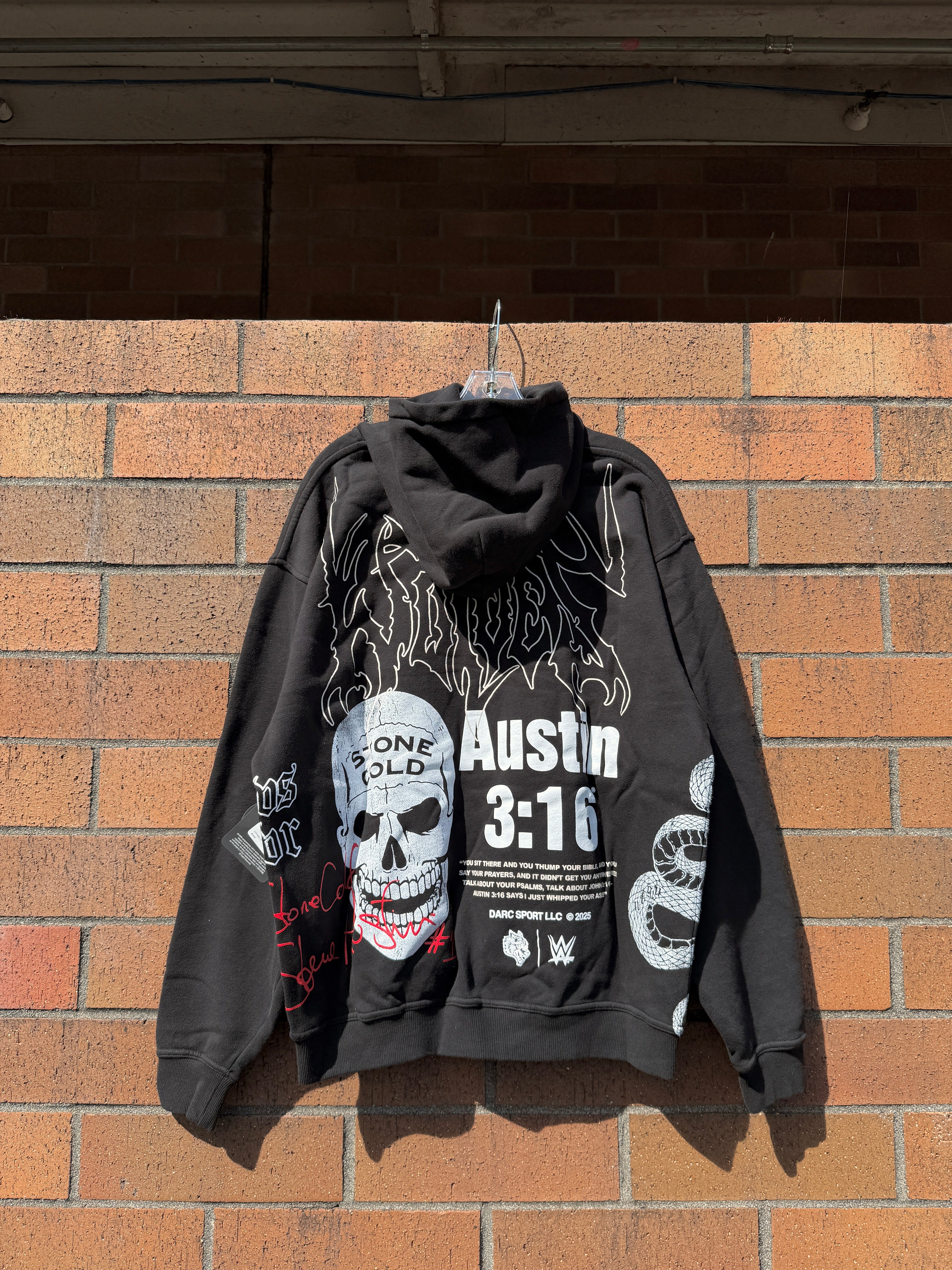 Darc Sport x WWE Austin 3:16 Pierce Hoodie Black Size L