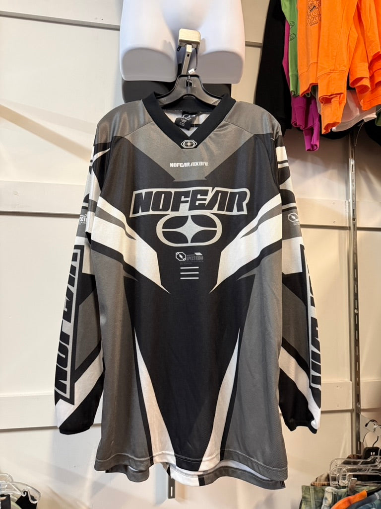 90s No Fear Moto Jersey Black Size L