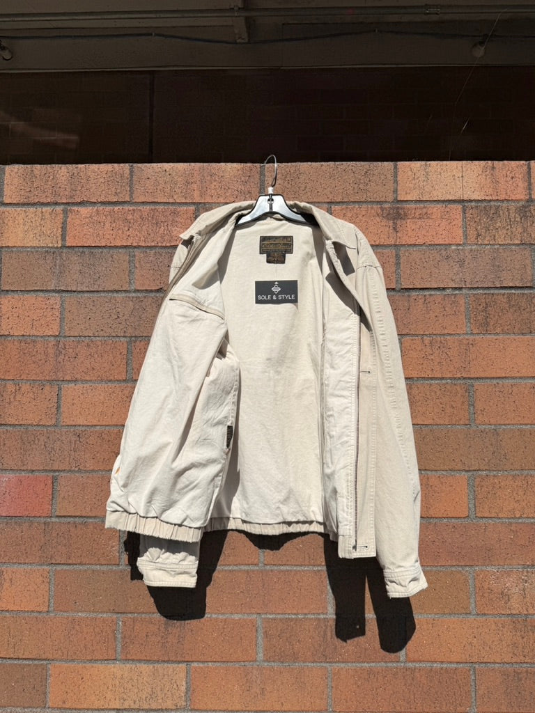 90s Eddie Bauer Beige Cargo Jacket Sz M