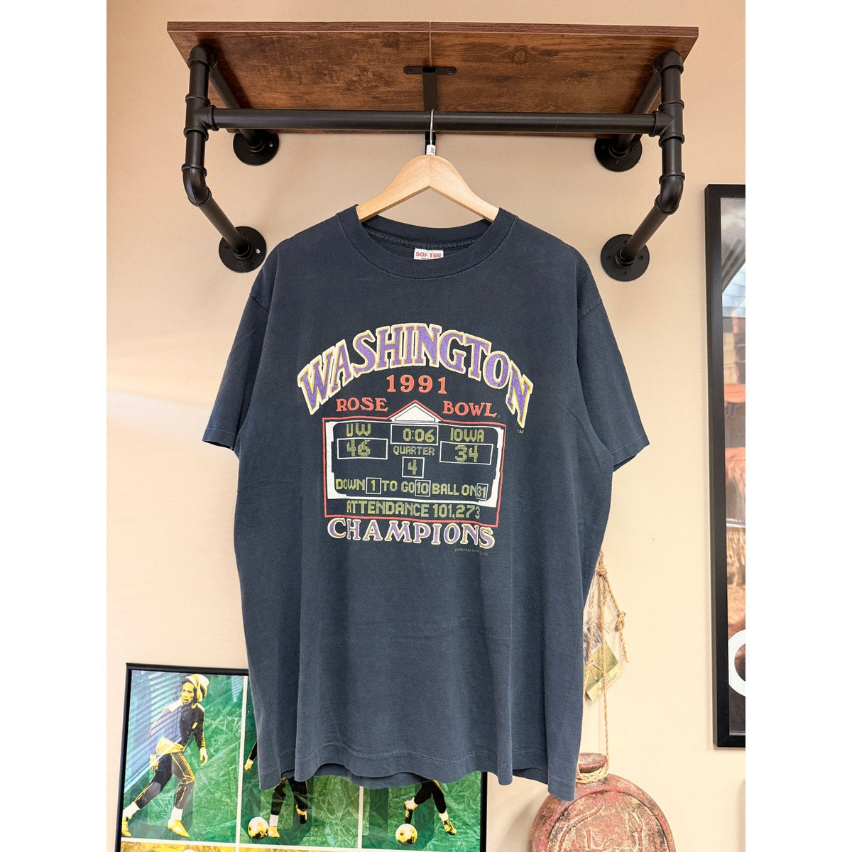 1991 Huskies Rose Bowl Champions Sof Tee