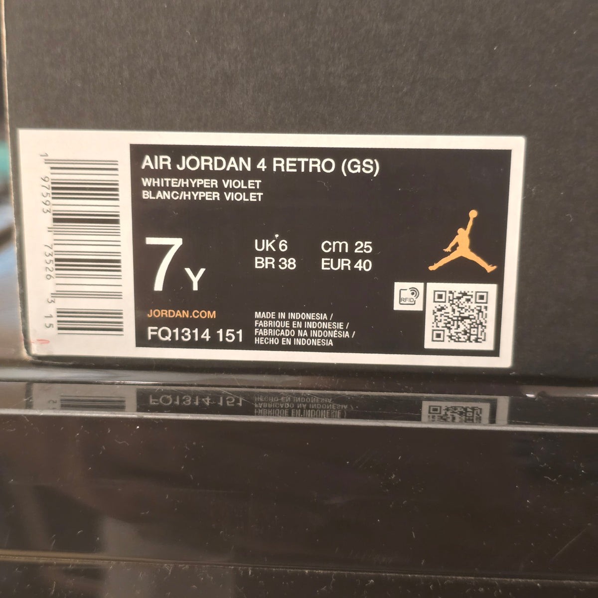 Jordan 4 Retro Hyper Violet (GS) SZ 7Y USED