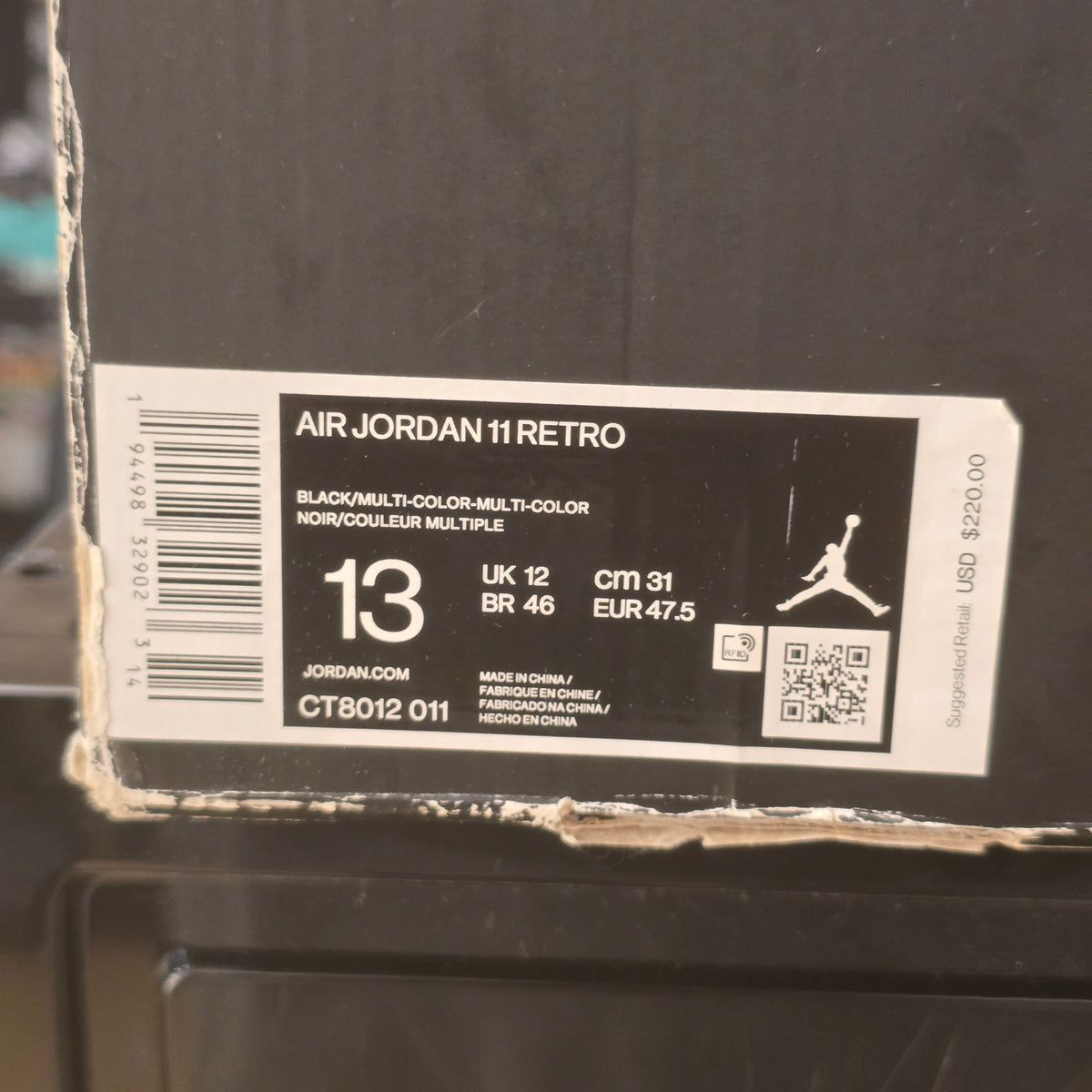 Jordan 11 Retro Jubilee 25th Anniversary SZ 13 USED