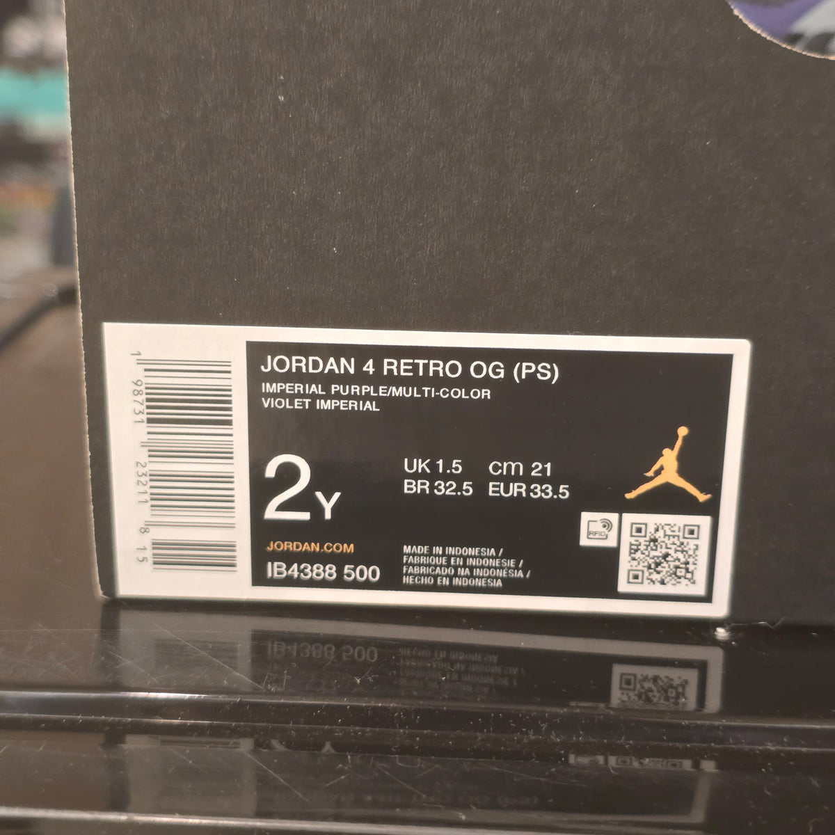 Jordan 4 Retro Lakers (PS) SZ 2Y MISSING LID