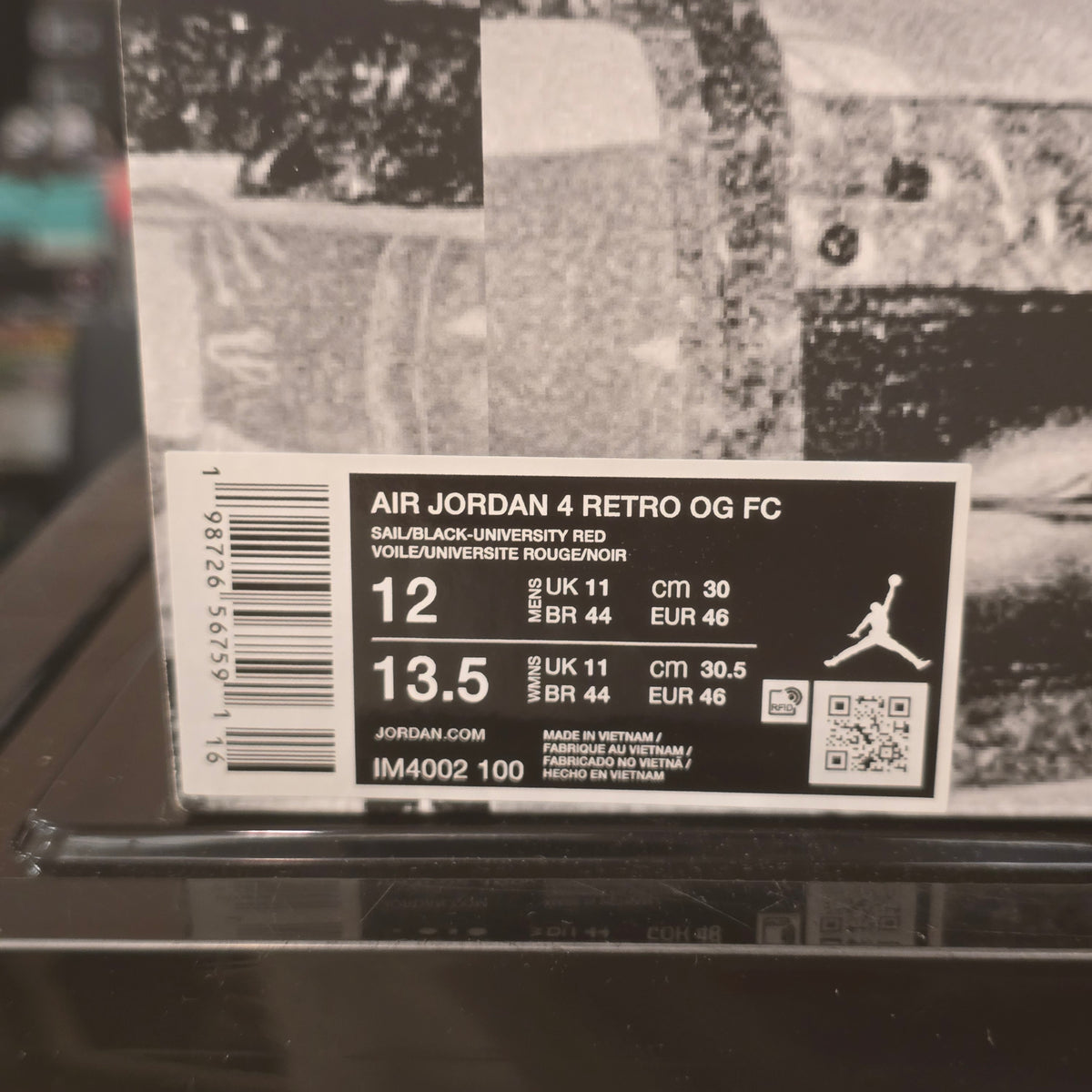 Jordan 4 Retro Flight Club SZ 12 MISSING LID