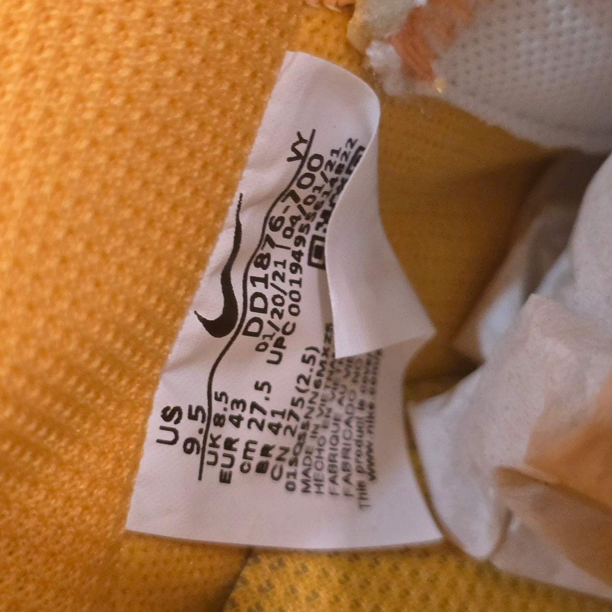 Nike Air Force 1 Low Off-White ICA University Gold SZ 9.5