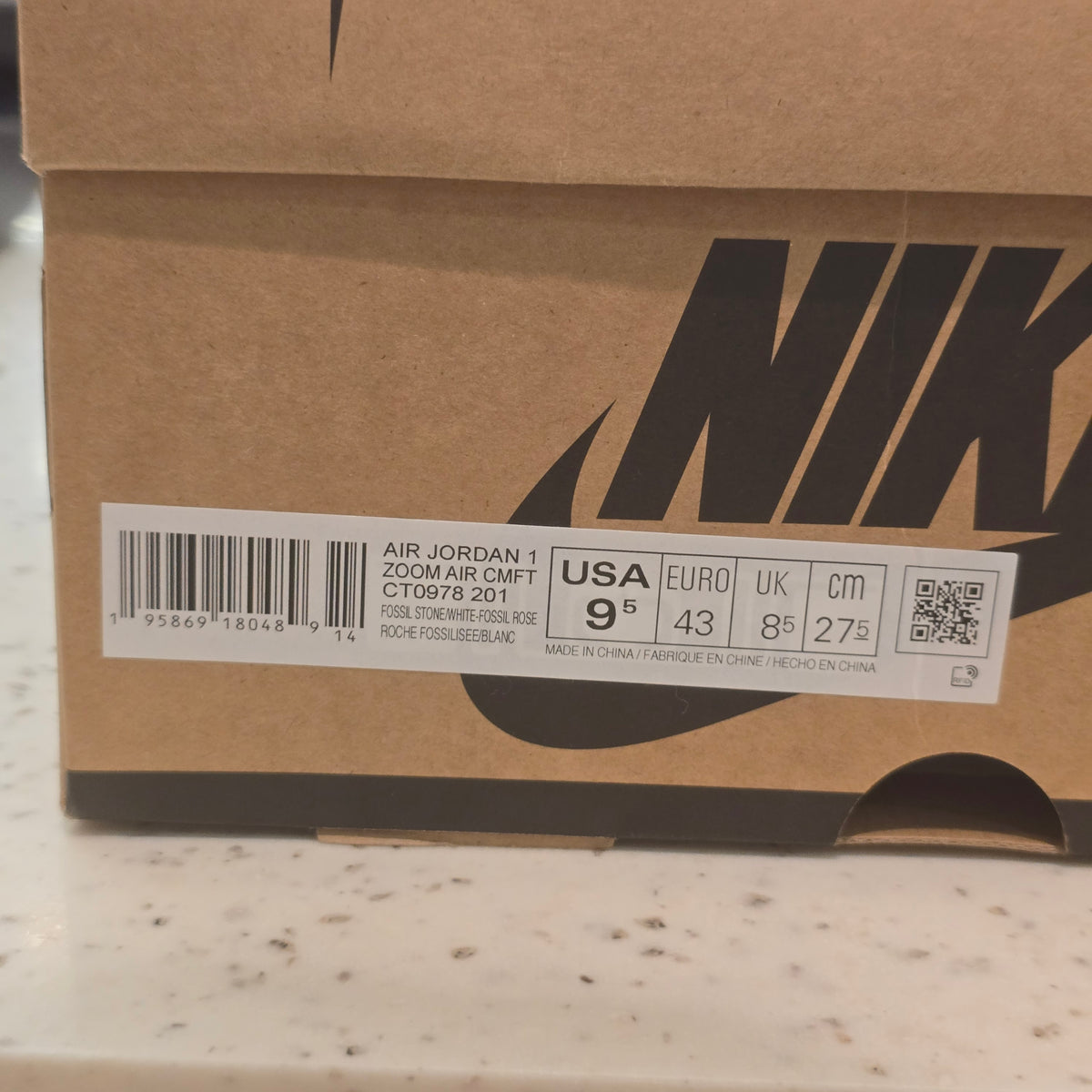 Jordan 1 Zoom Air CMFT Fossil Stone SZ 9.5