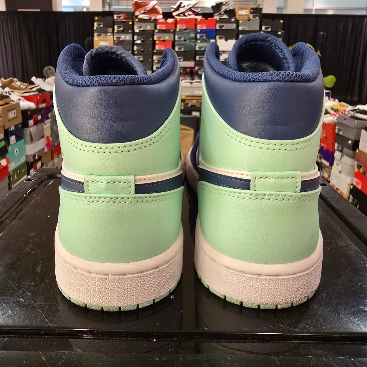 Jordan 1 Mid Mystic Navy Mint Foam SZ 9.5 USED