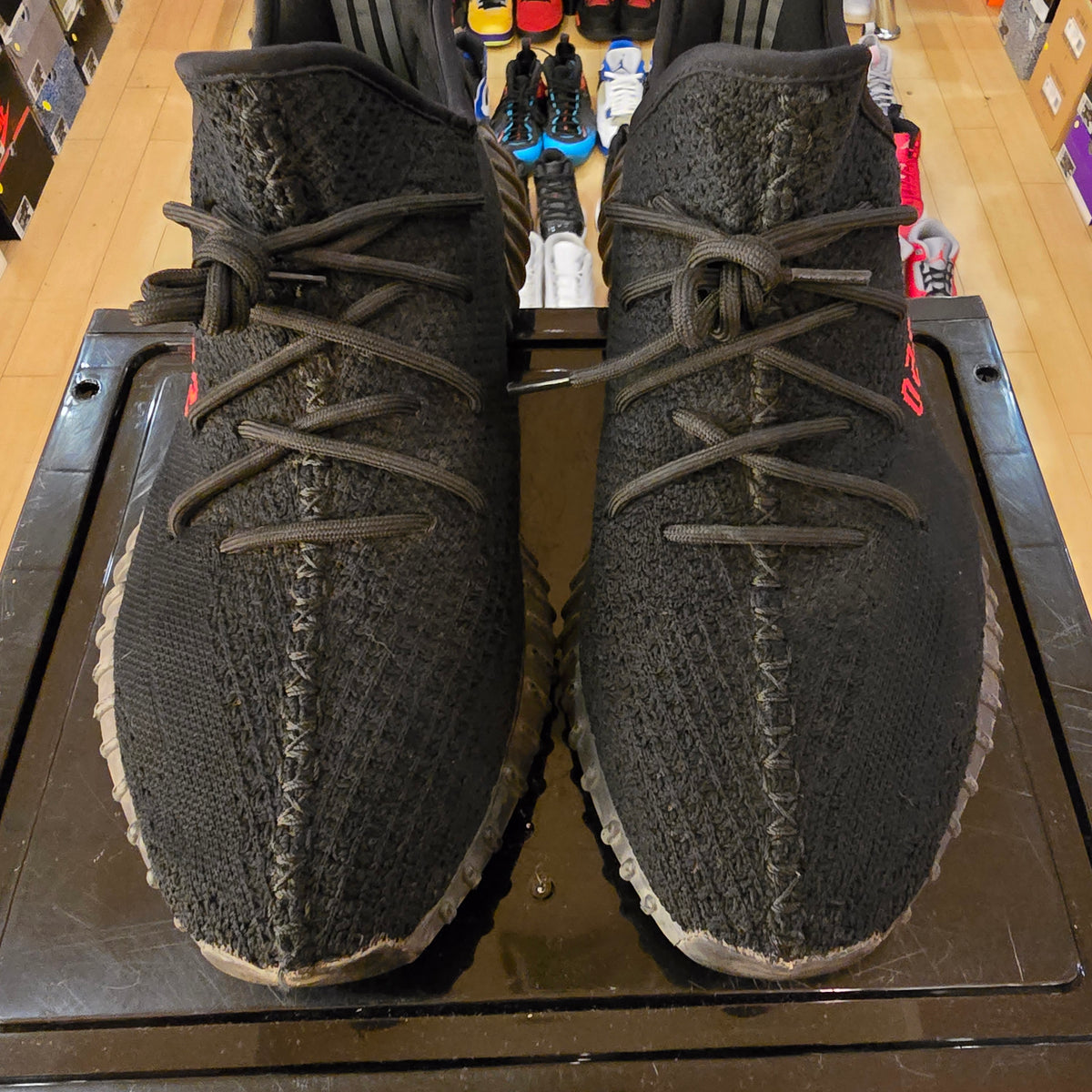 Adidas Yeezy Boost 350 V2 Black Red SZ 11 USED NO BOX