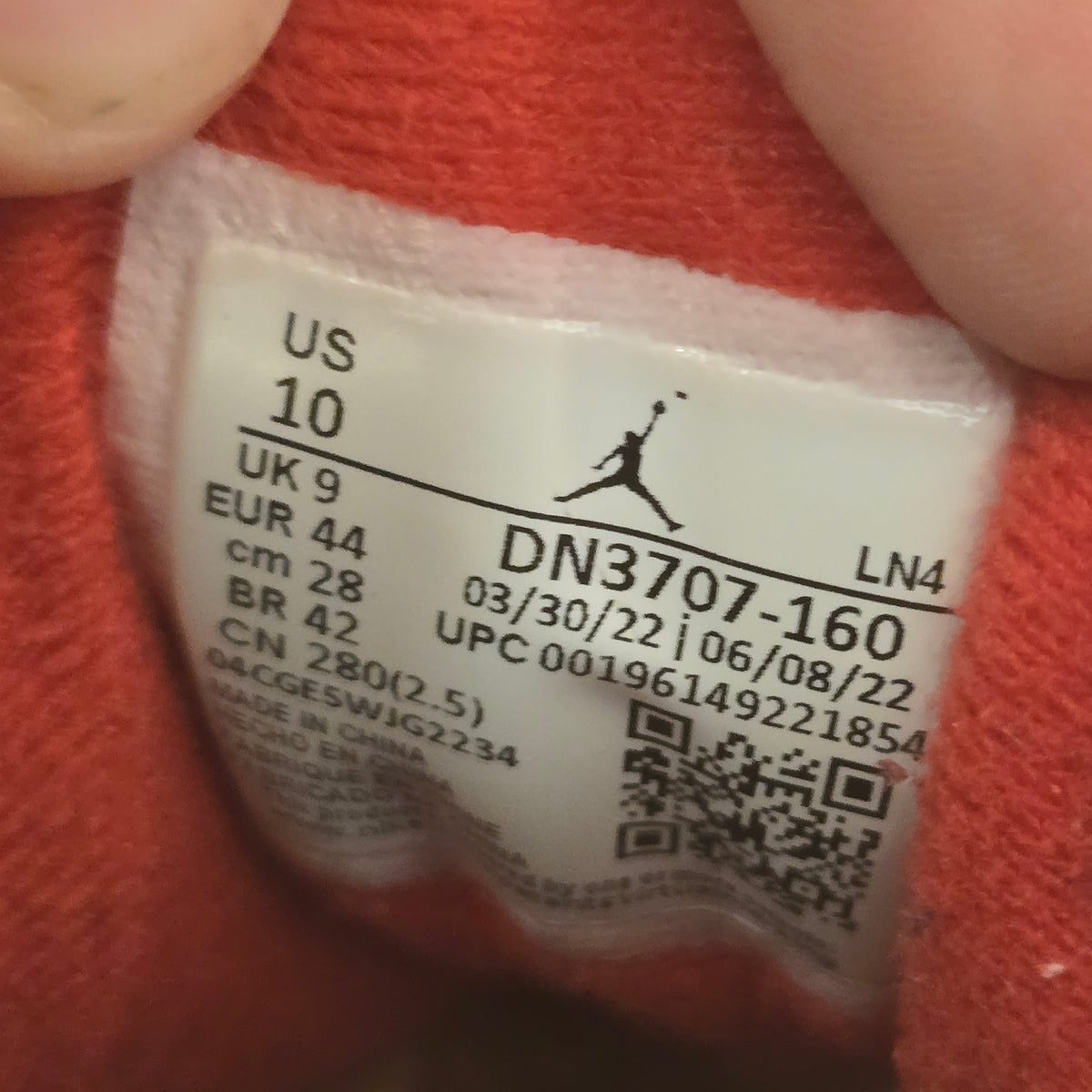 Jordan 3 Retro Fire Red SZ 10 USED