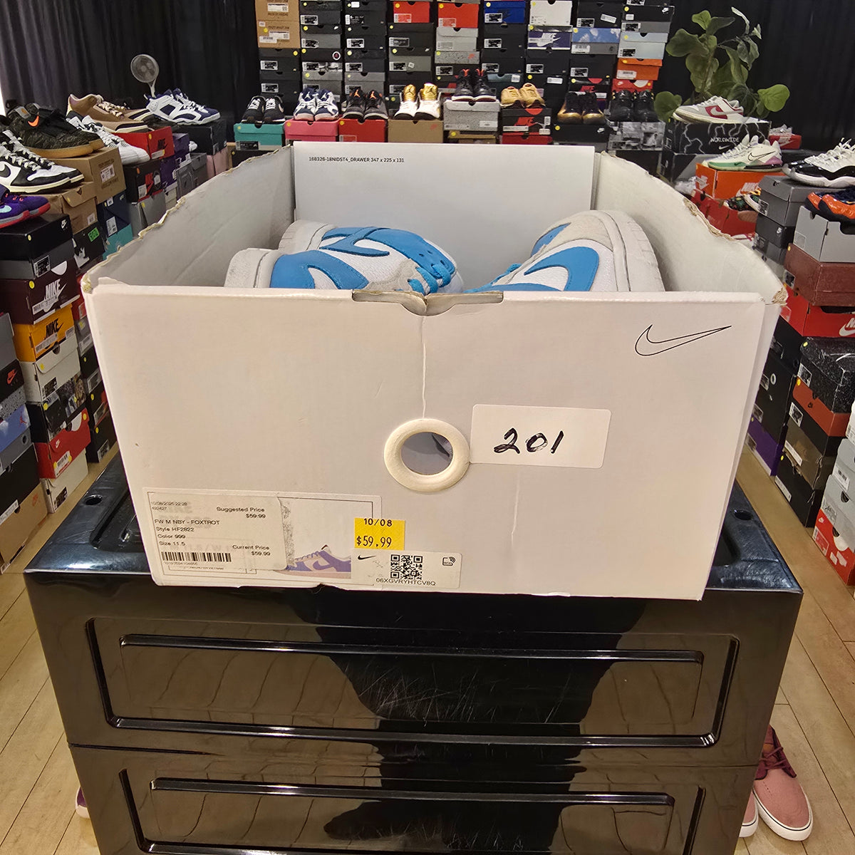 Nike Dunk Low ID By You Foxtrot UNC SZ 11.5 USED MISSING LID