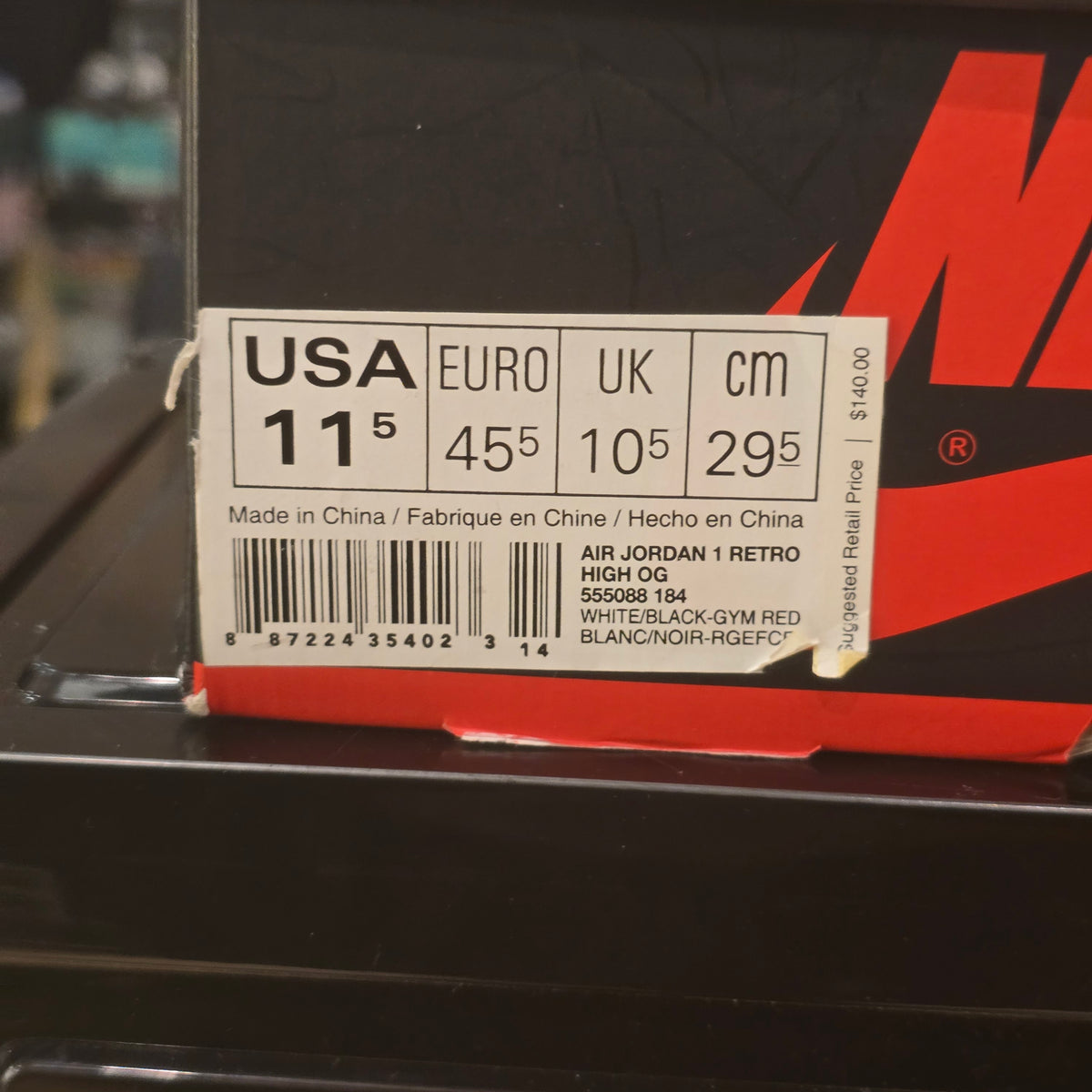 Jordan 1 Retro Black Toe (2013) SZ 11.5 USED