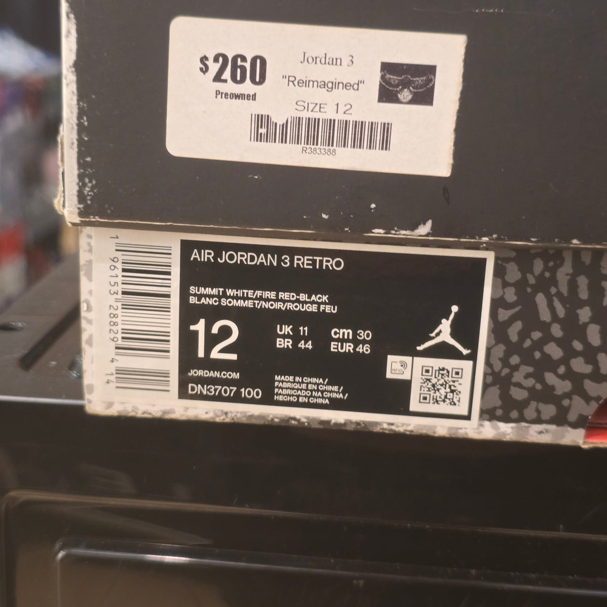 Jordan 3 Retro White Cement Reimagined SZ 12 USED