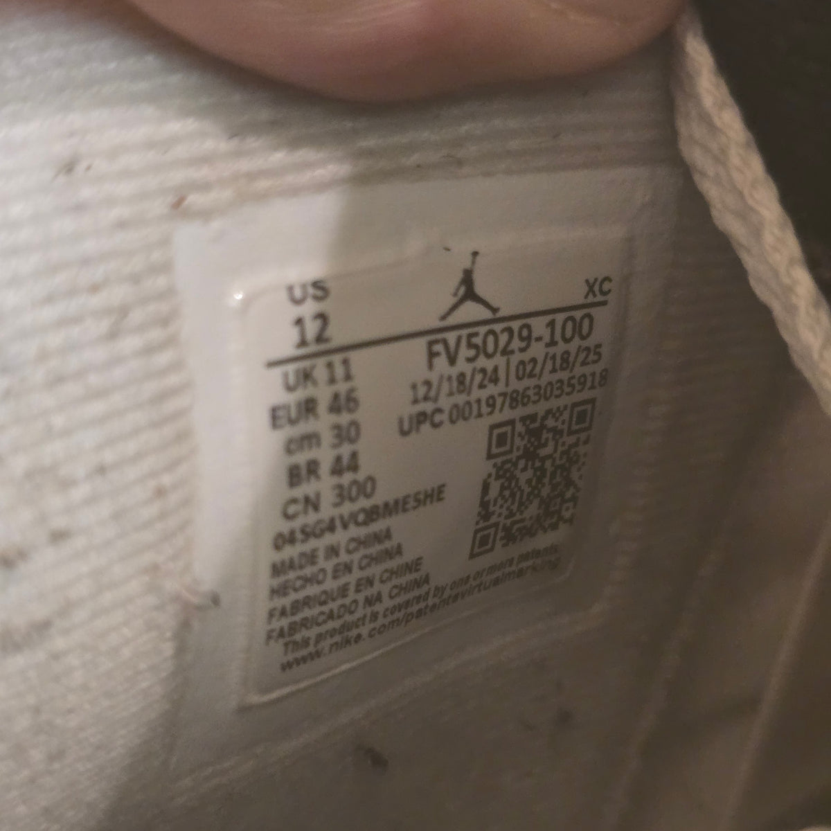 Jordan 4 Retro White Cement (2025) SZ 12 USED NO BOX