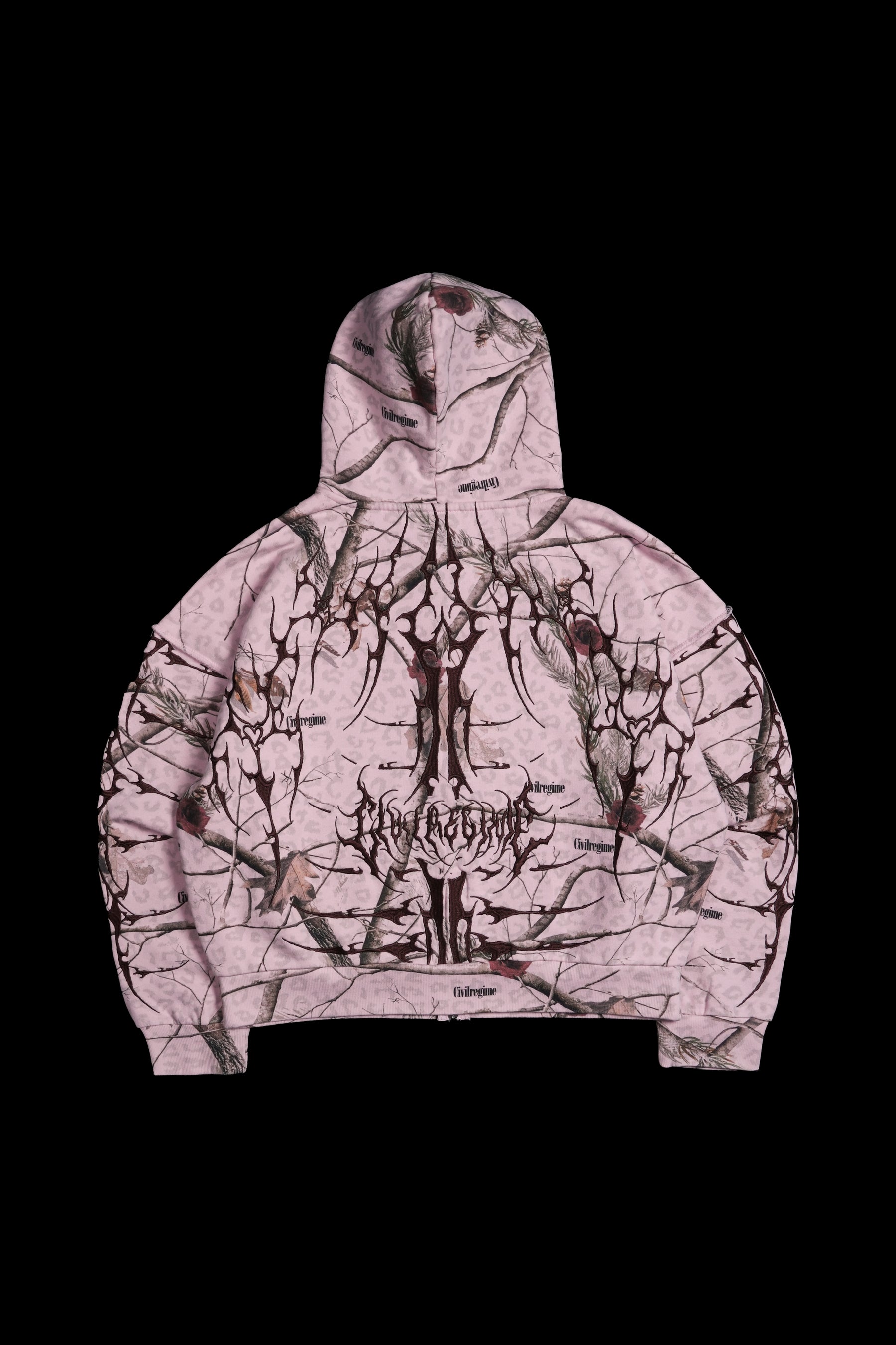 Civil Regime Core Brigade Zip Up Hoodie Pink Leopard Camo Sz Small
