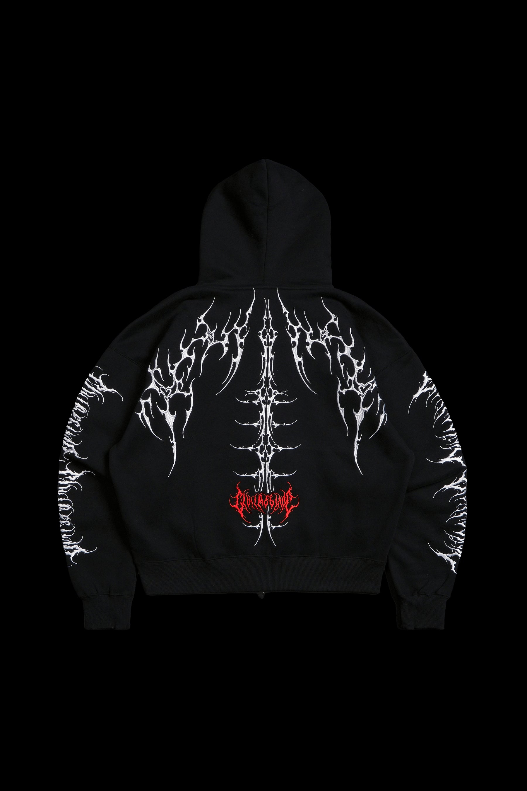 Civil Regime Chaos Zip Up Hoodie Black Sz M