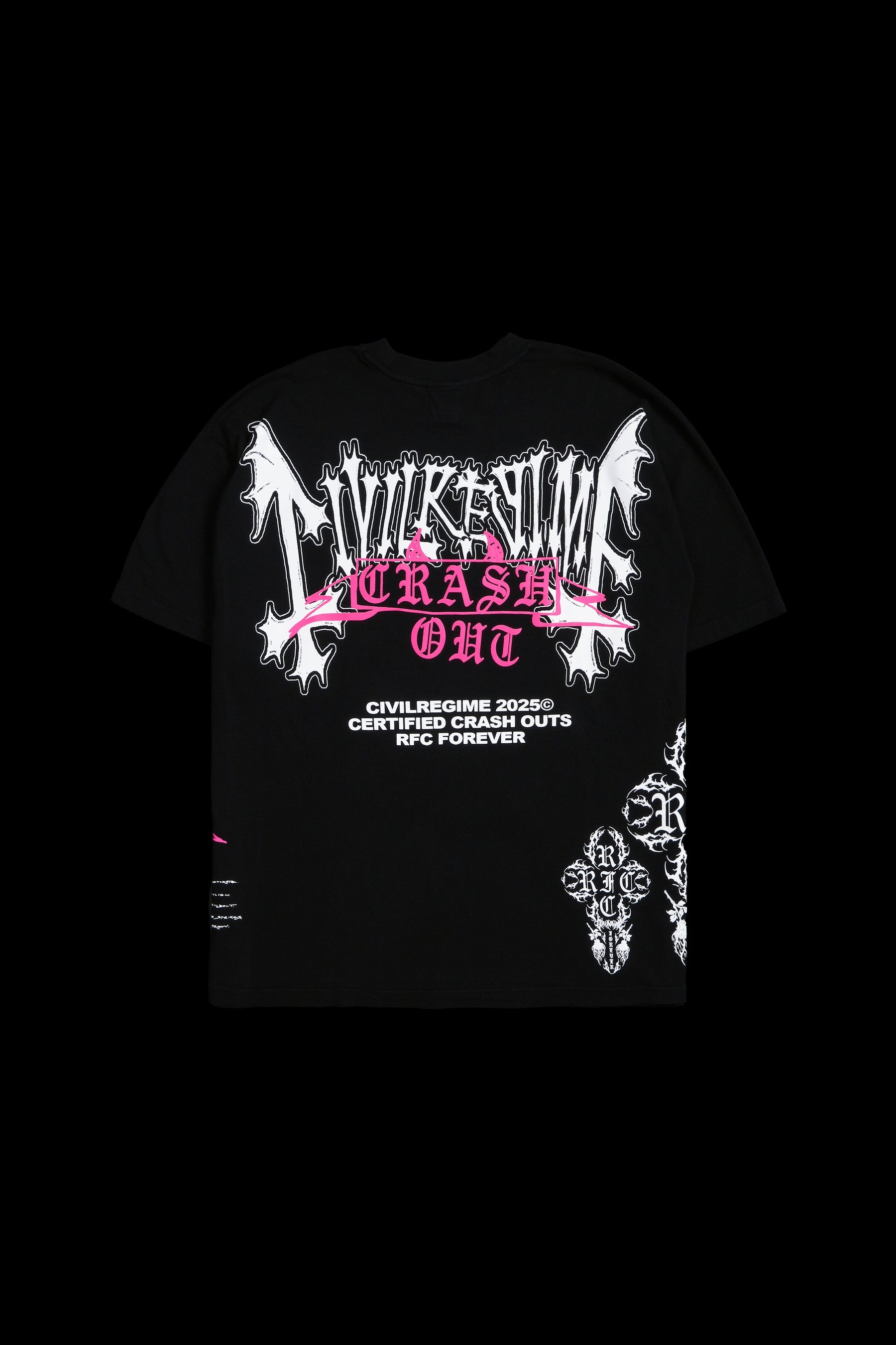 Civil Regime Devil's Crash Out American Classic Tee Black Sz L