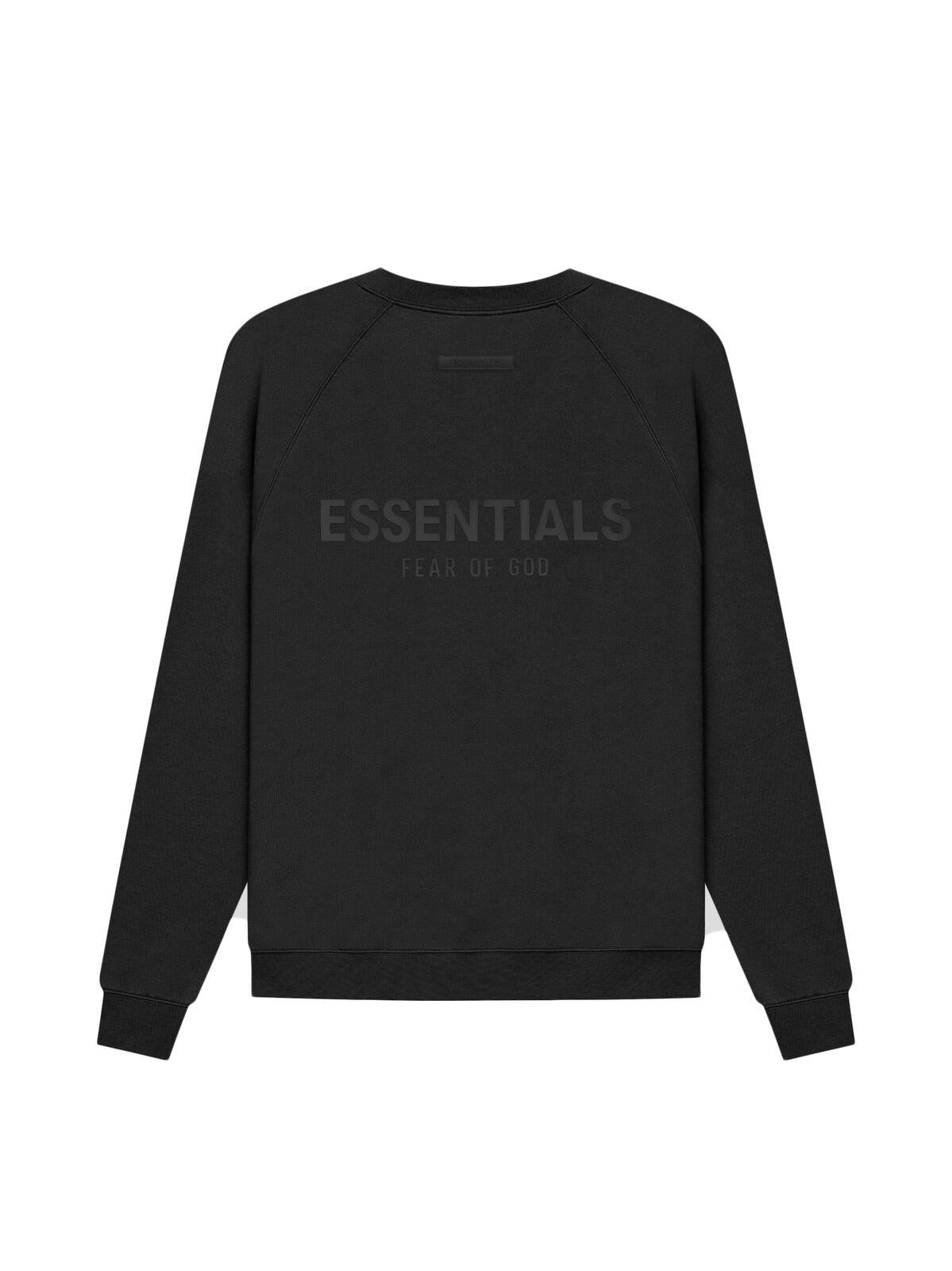 Fear of God Essentials Pullover Chest Logo Crewneck Black Stretch Limo Small