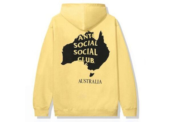Anti Social Social Club Australia Hoodie Yellow Small