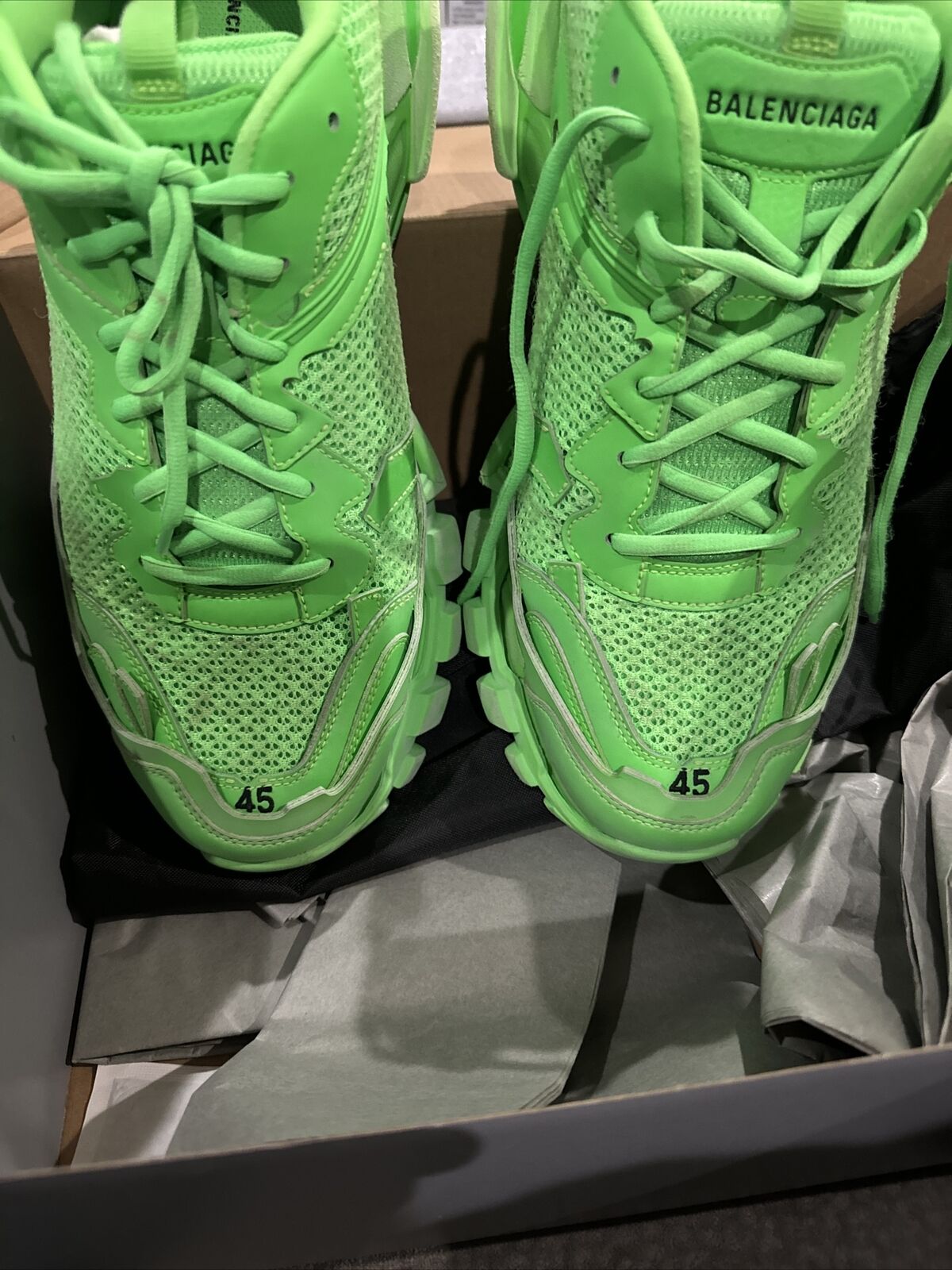 Size 12 USA- Balenciaga Track Trainer Fluo Green Euro 45