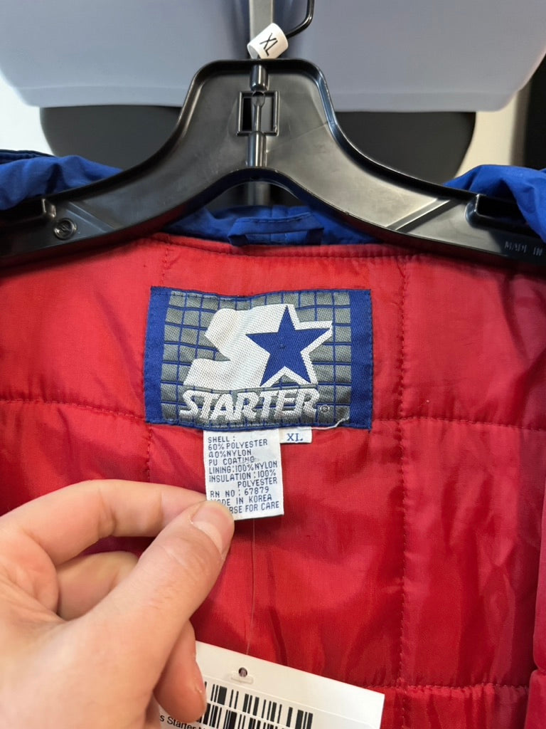 90s Starter NY Giants Hooded Jacket Sz XL