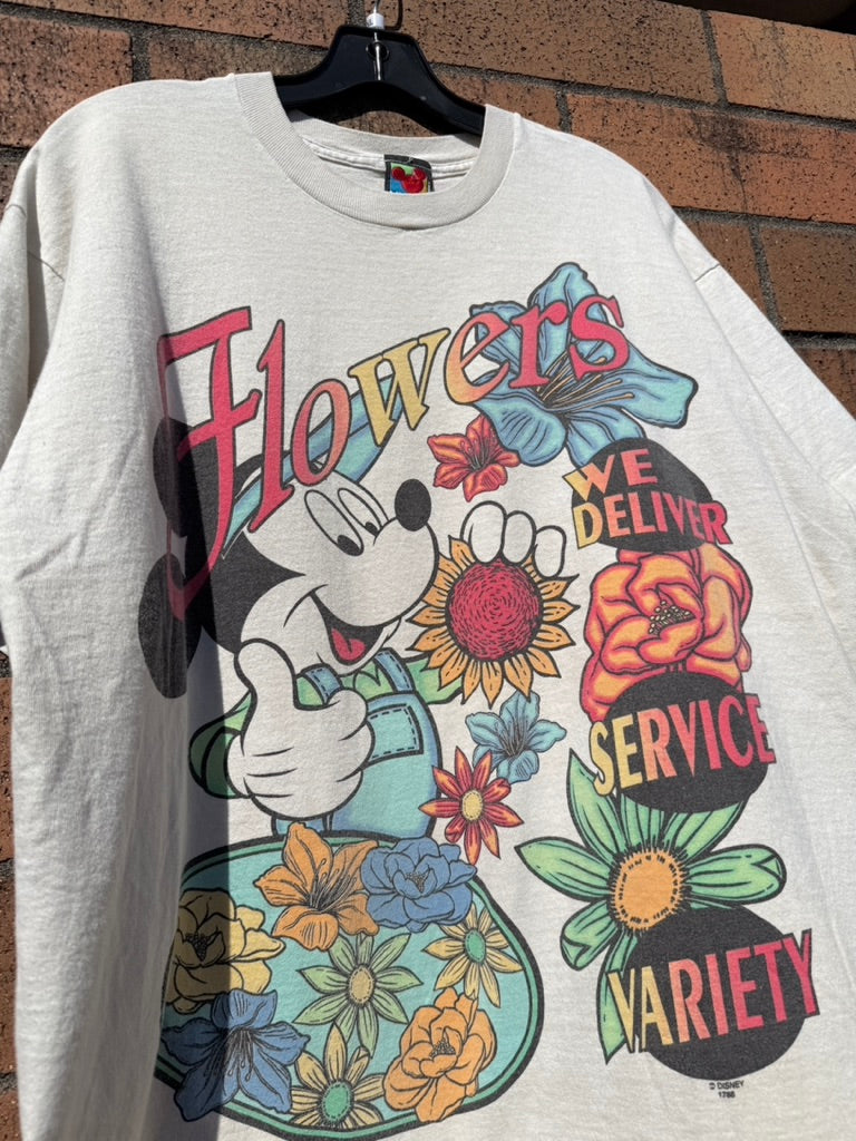 90s Mickey Mouse Florist Tee Sz XL