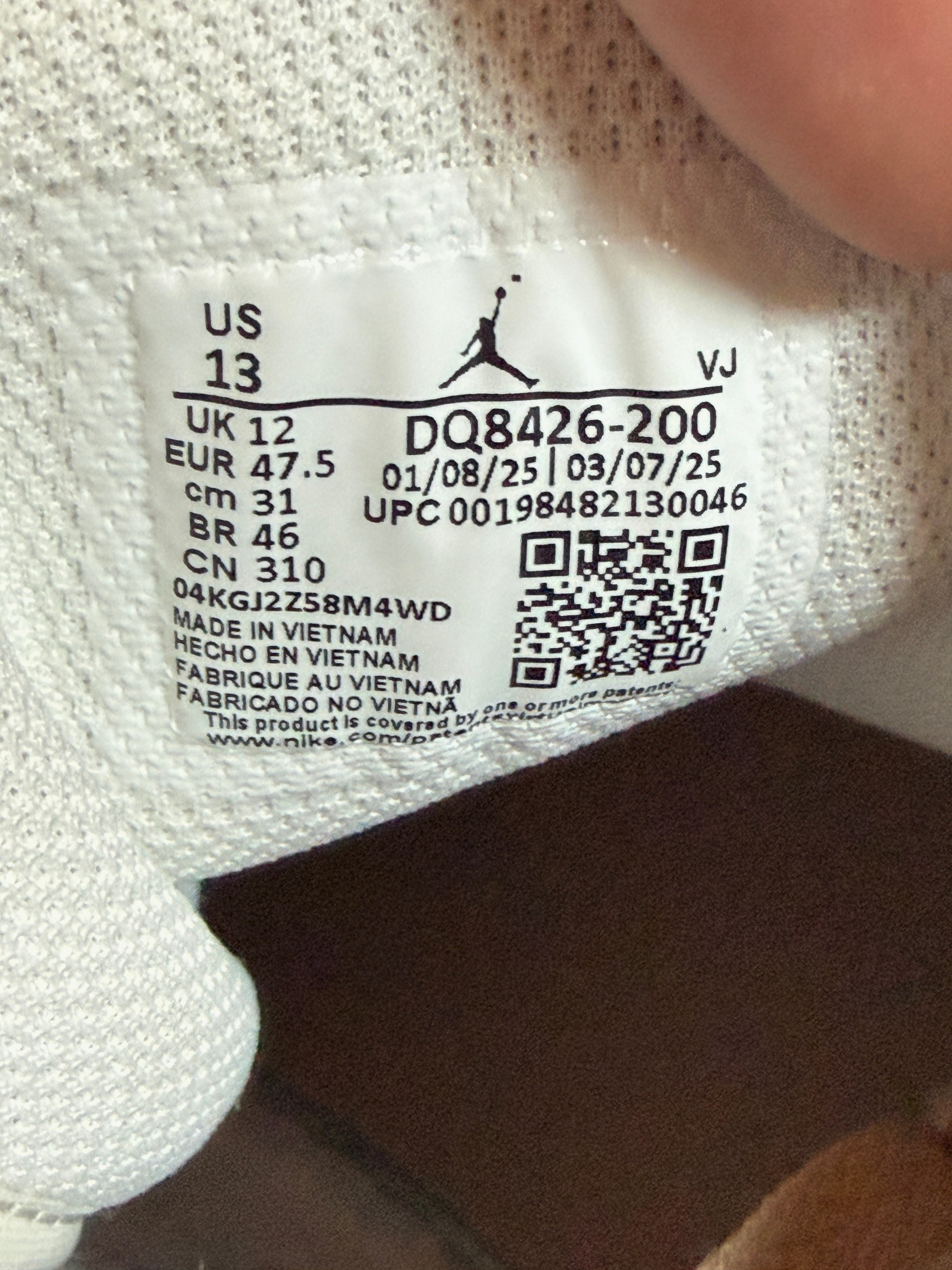 Jordan 1 Mid Rattan White College Grey Size 13 MISSING LID