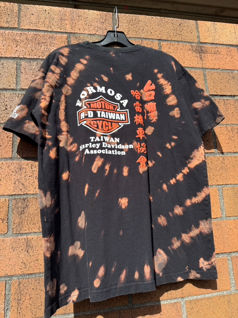 Y2K Harley Davidson Taiwan Hand Dyed Tee Size XL