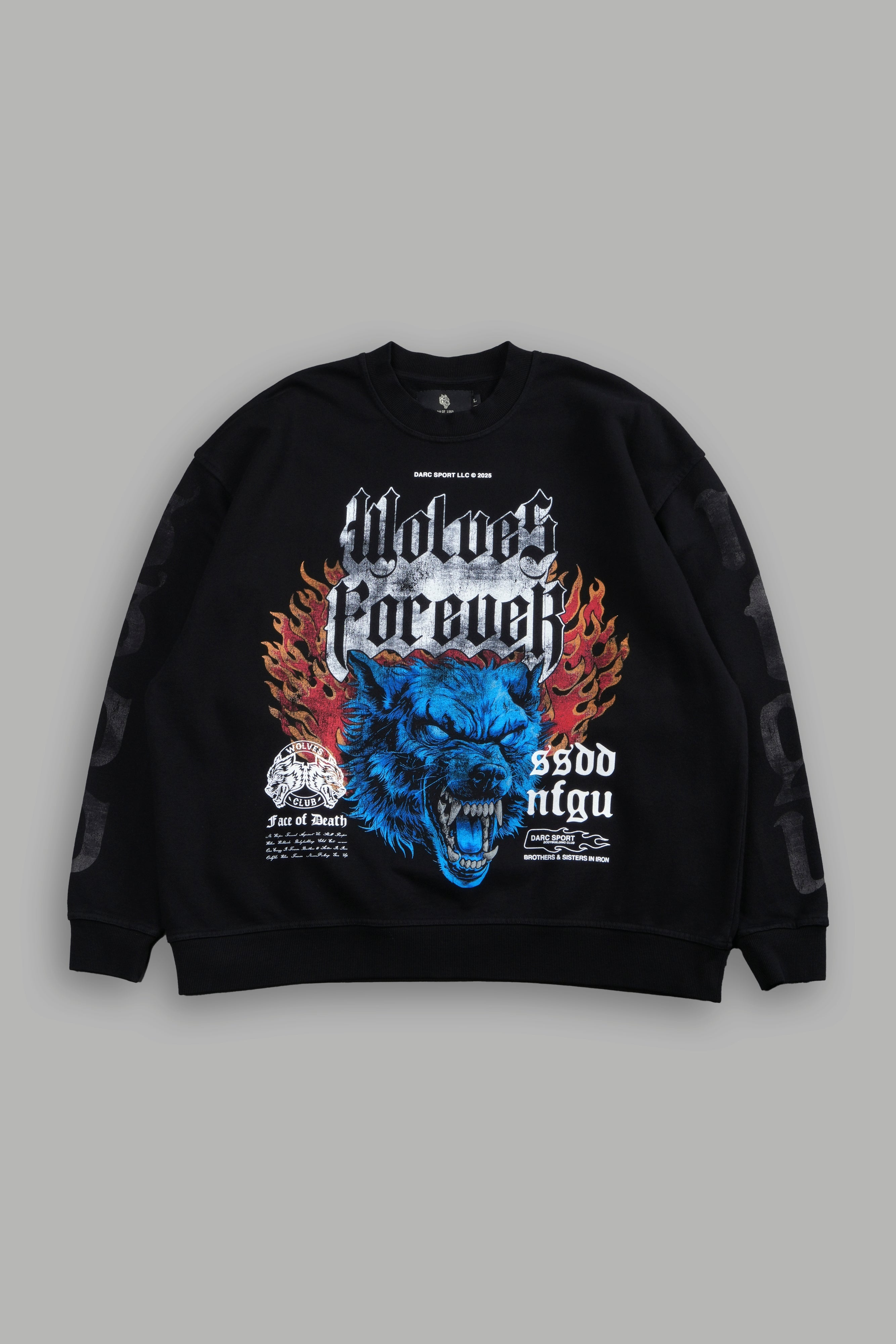 Darc Sport Death Wolf Grunge London Crewneck Sz L