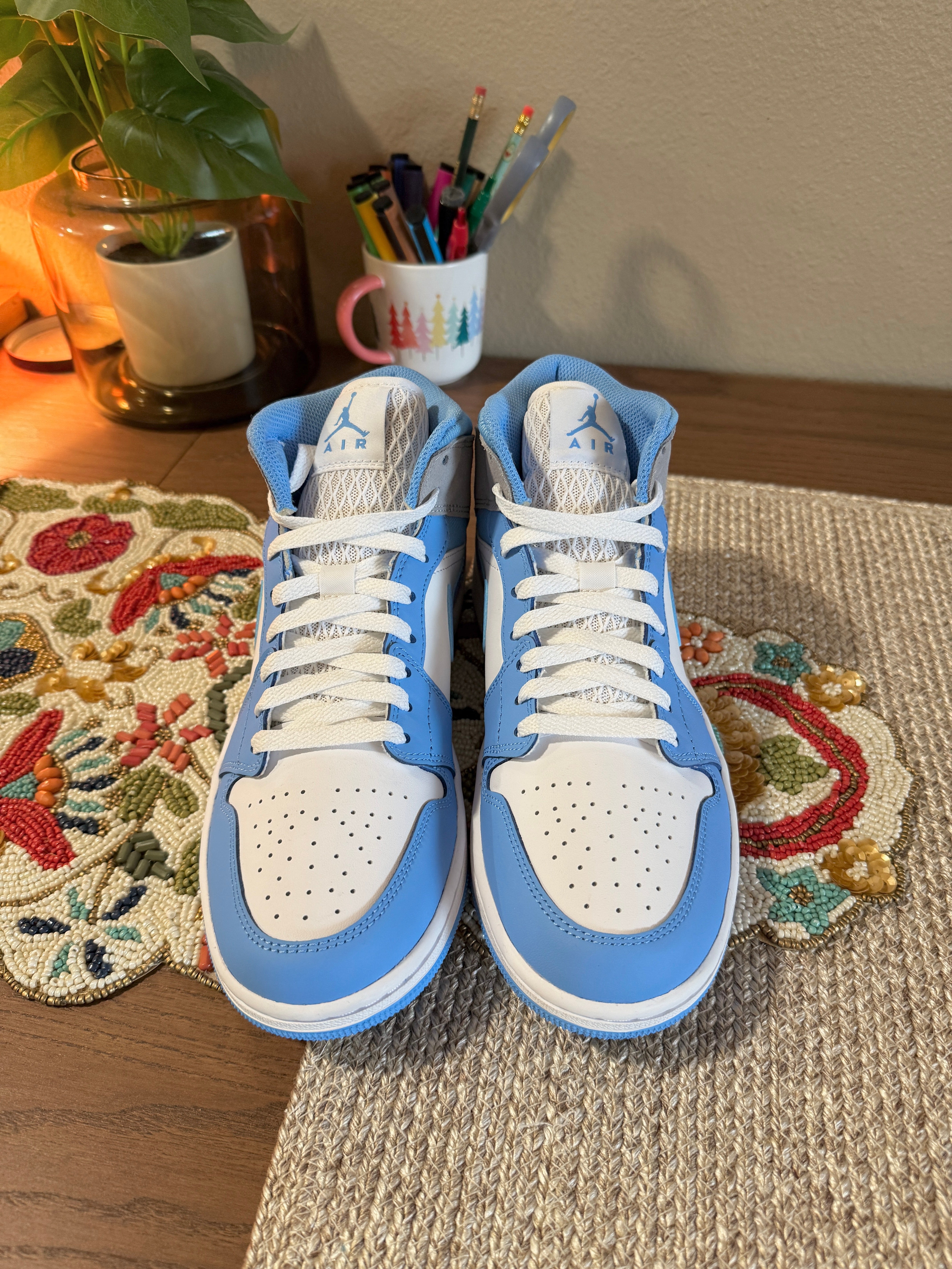Jordan 1 Mid University Blue Grey Size 8.5