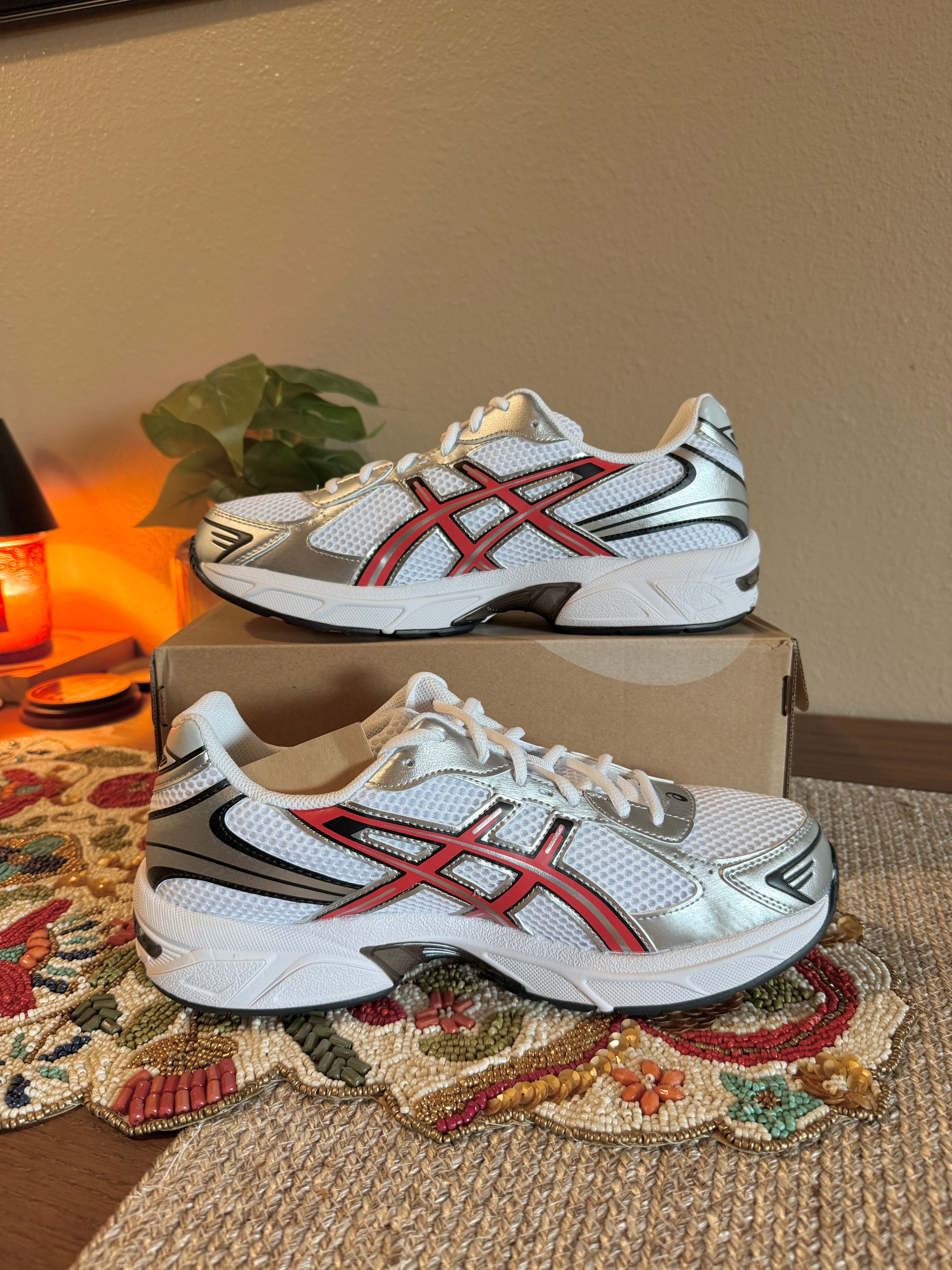 Asics Gel-1130 White Red Snapper Size 11
