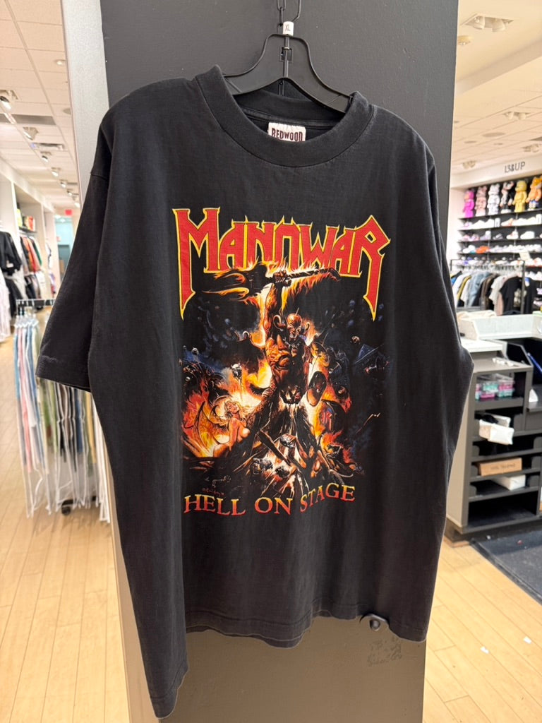 1998 Manowar Hell on Stage Tour Tee Sz XL